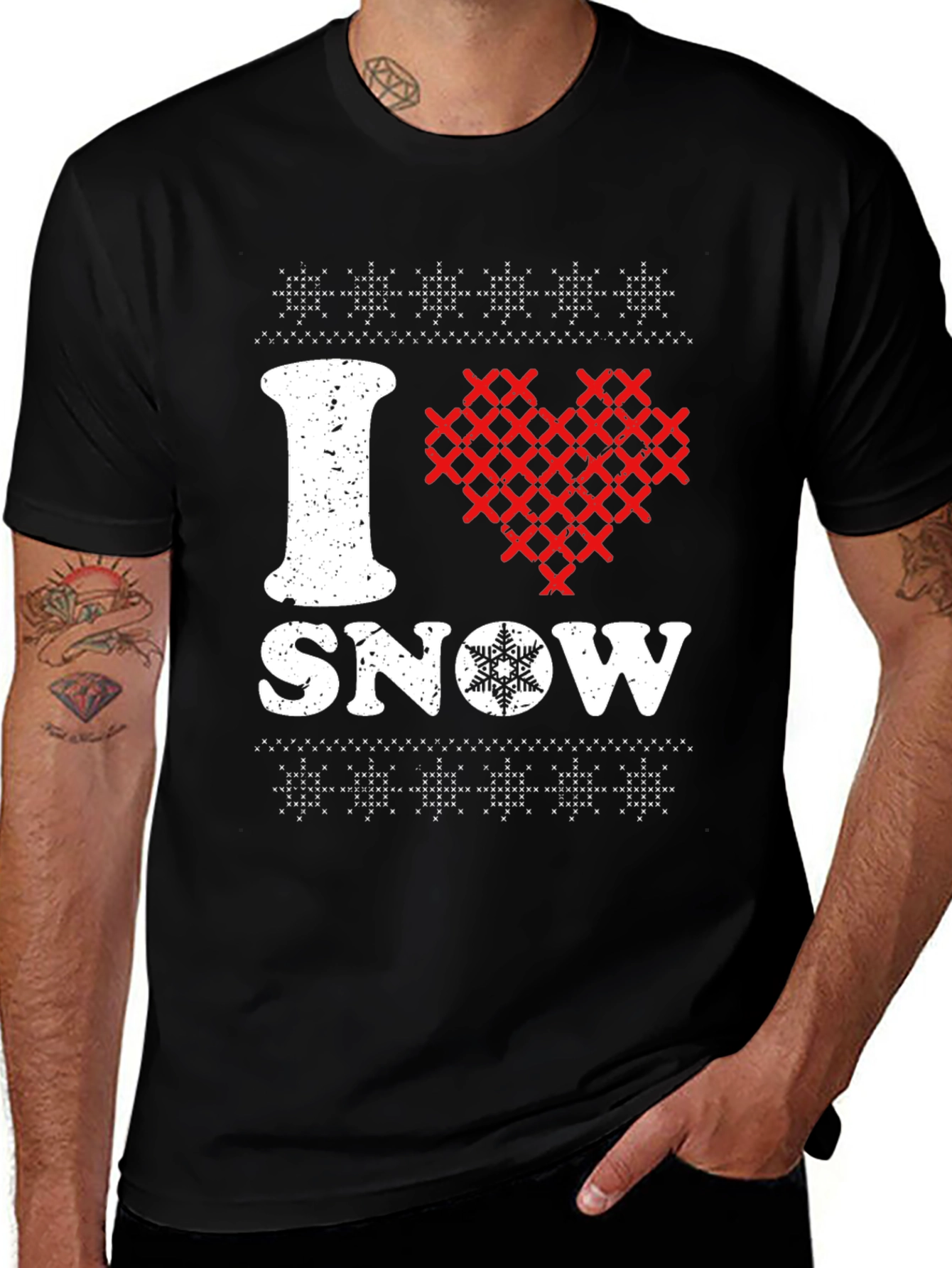 I Heart Snow Holiday Crew Neck T-Shirt