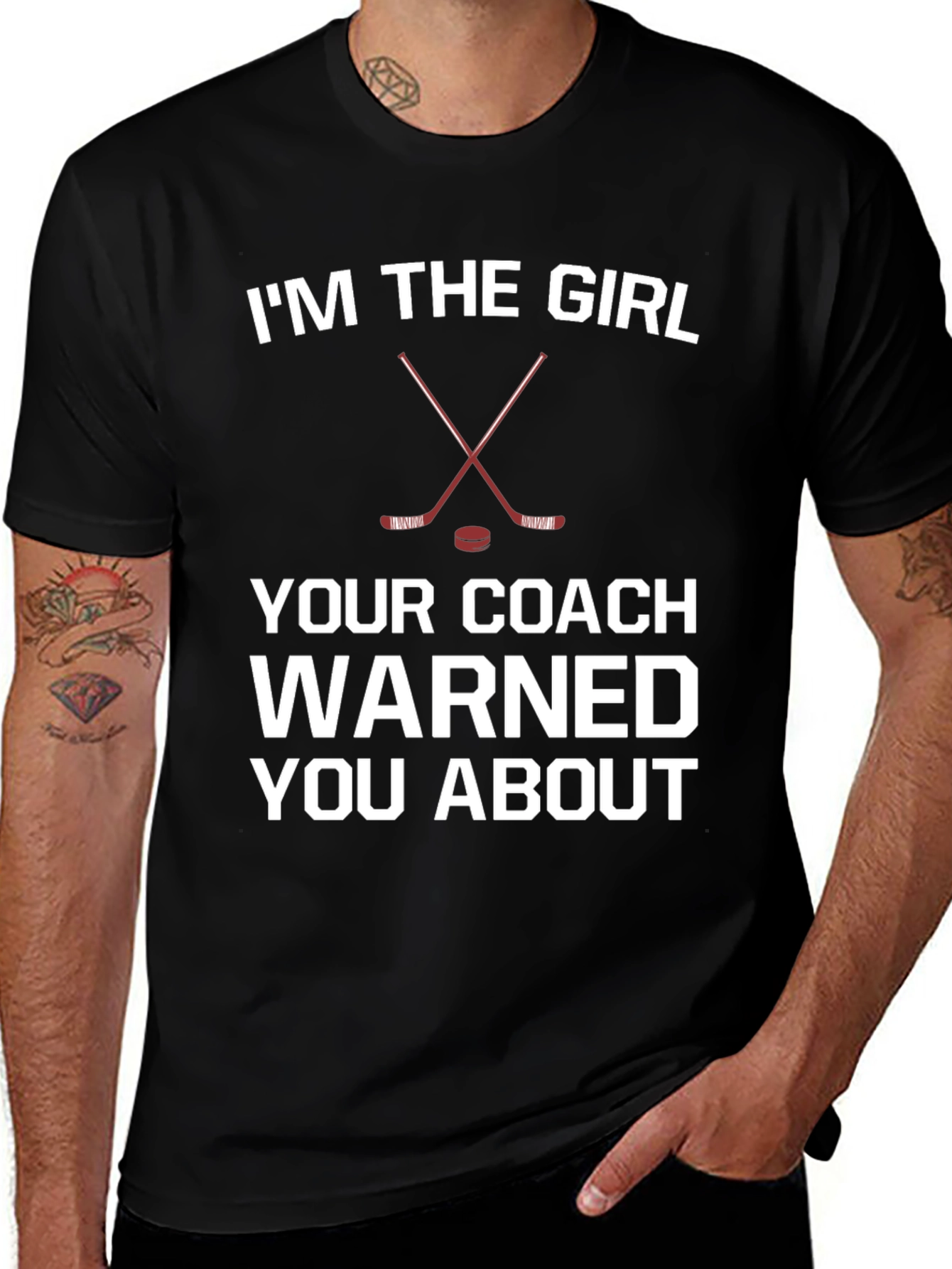 Variant 15 of I'm The Girl Your Coach Warned You About Hockey T-Shirt