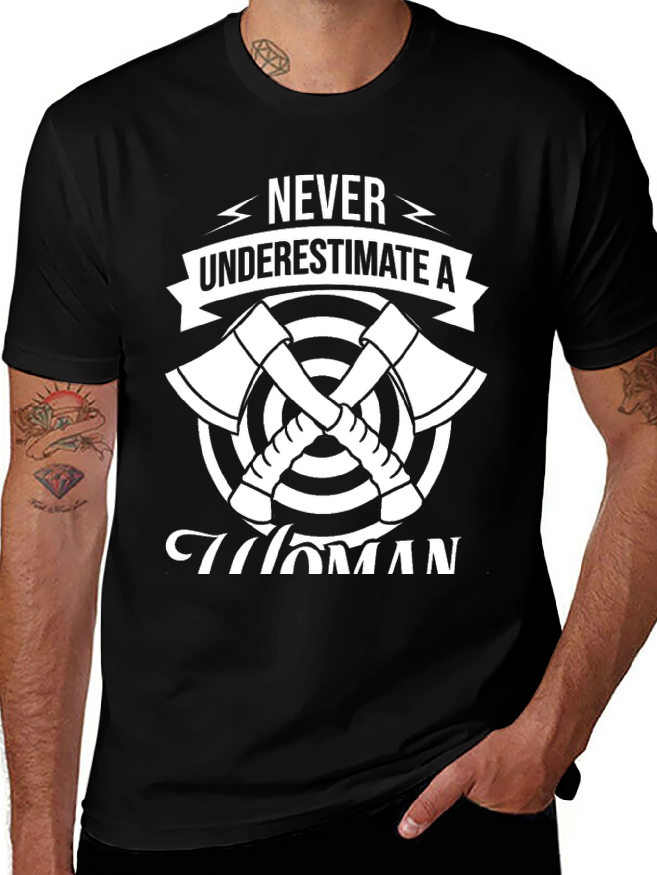 Variant 2 of Never Underestimate a Woman Axe T-Shirt