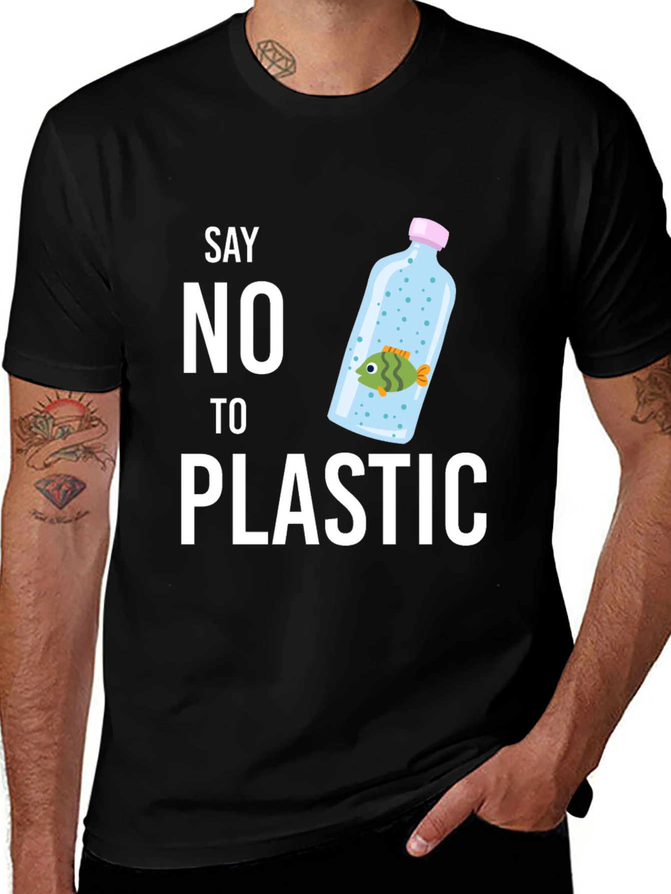 Variant 25 of Say No to Plastic T-Shirt - Save Our Seas!