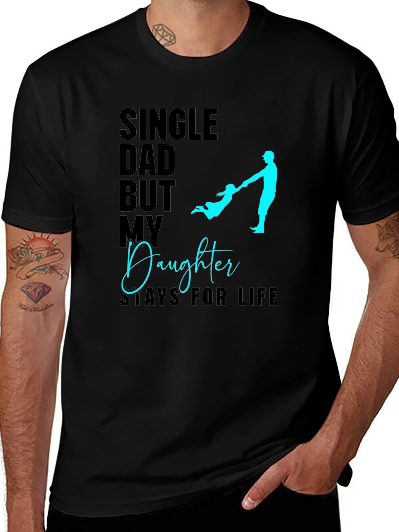 Variant 11 of Single Dad & Daughter Graphic Tee - Father's Day Gift