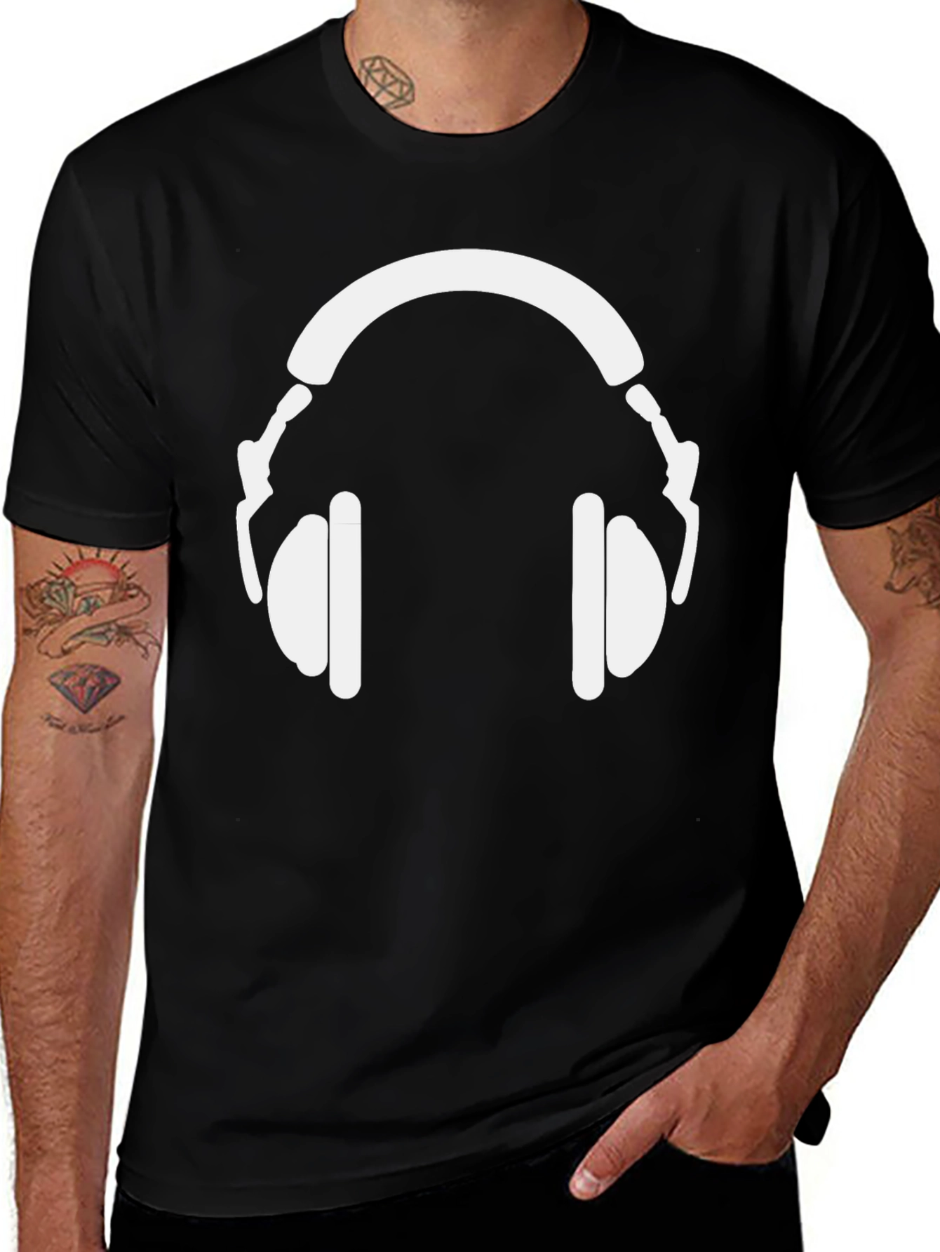 Variant 4 of Headphone Graphic Tee - Music Lover's T-Shirt