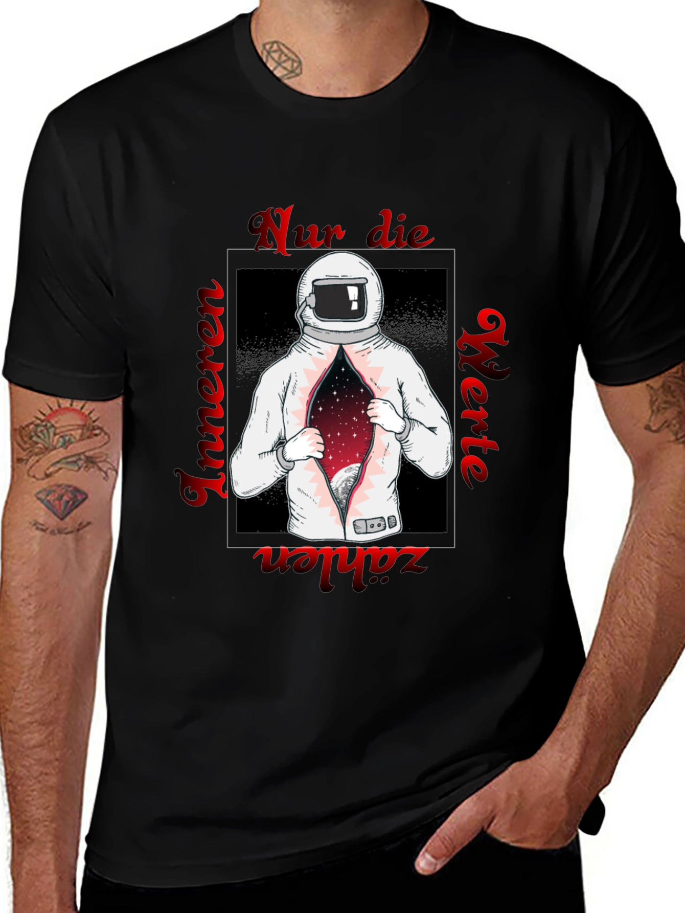 Variant 22 of Astronaut Space T-Shirt - German Text Print