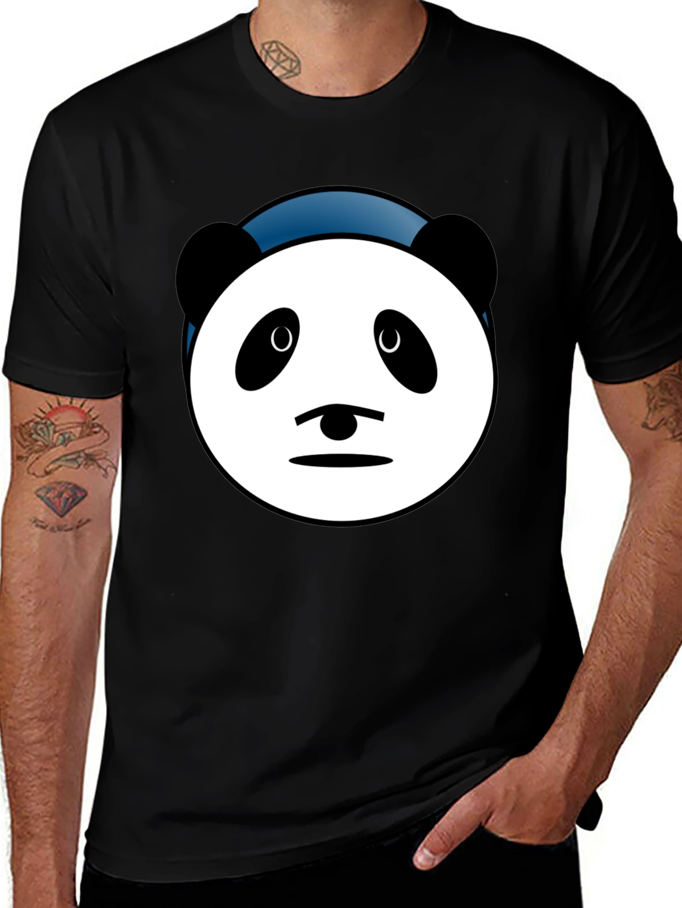Variant 25 of Panda Face Graphic Tee - Soft Cotton Blend T-Shirt
