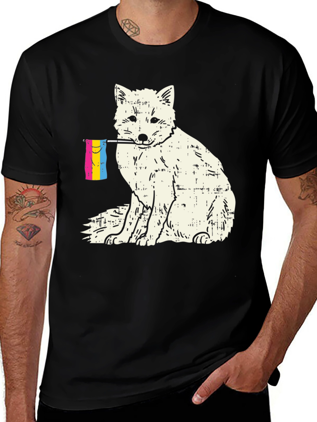 Variant 7 of Pansexual Pride Fox T-Shirt