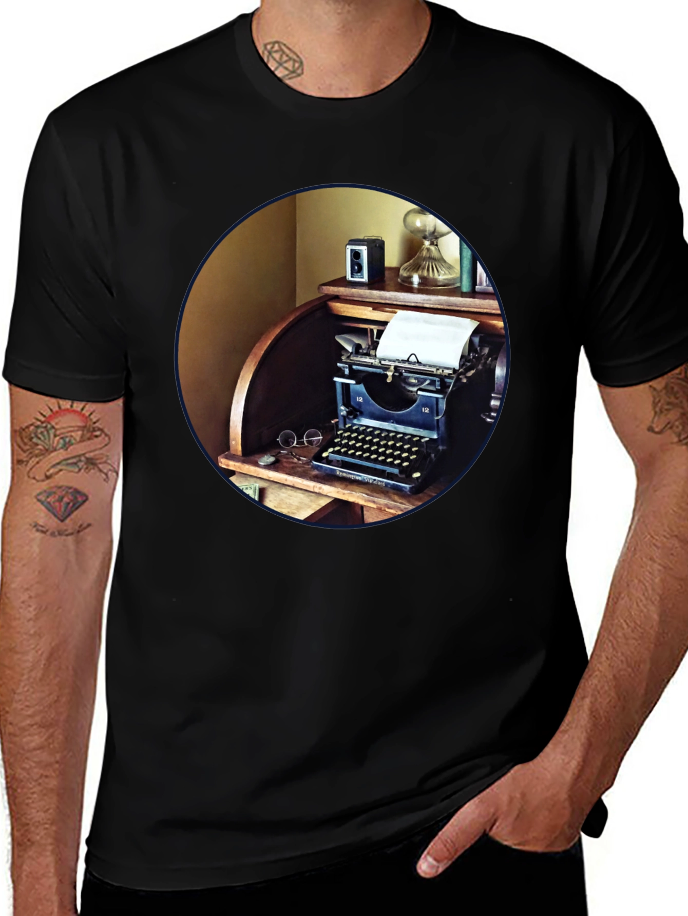 Variant 8 of Vintage Typewriter T-Shirt - Retro Desk Design