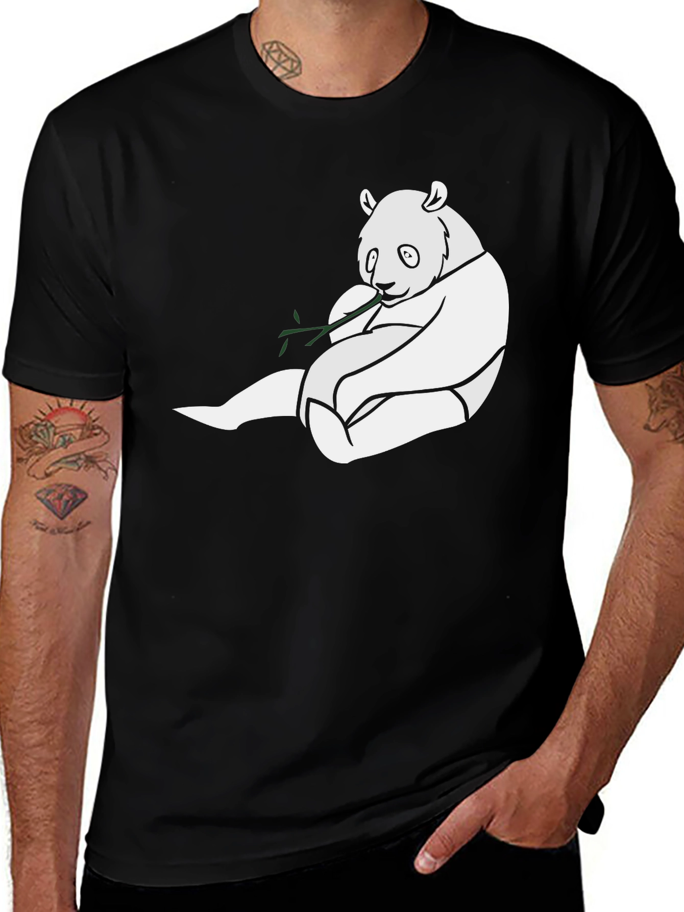 Variant 8 of Panda Eating Bamboo Men's Graphic Tee