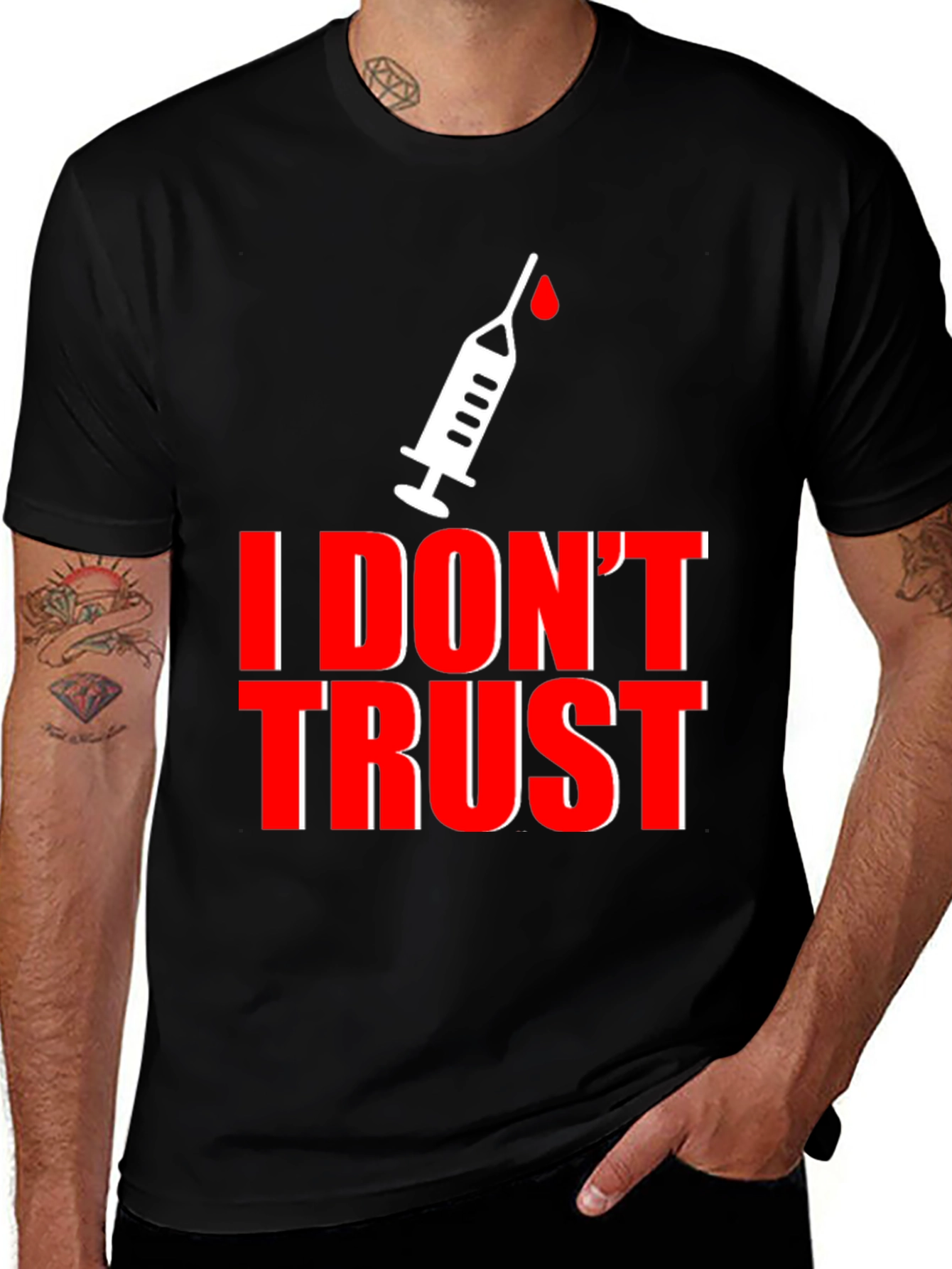 Variant 6 of I Don't Trust T-Shirt - Anti-Vaccine Statement Tee