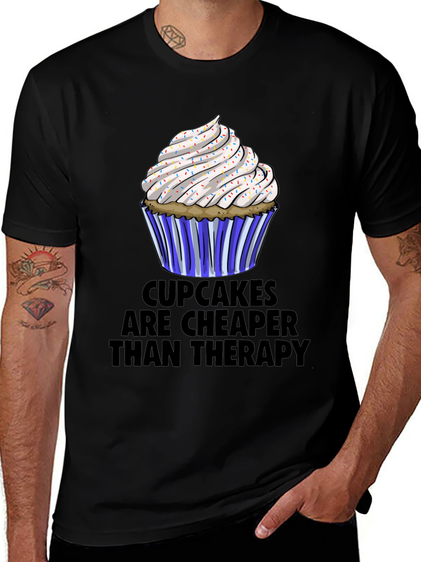 Variant 19 of Cupcake Therapy Tee - Sweet Treat Relief