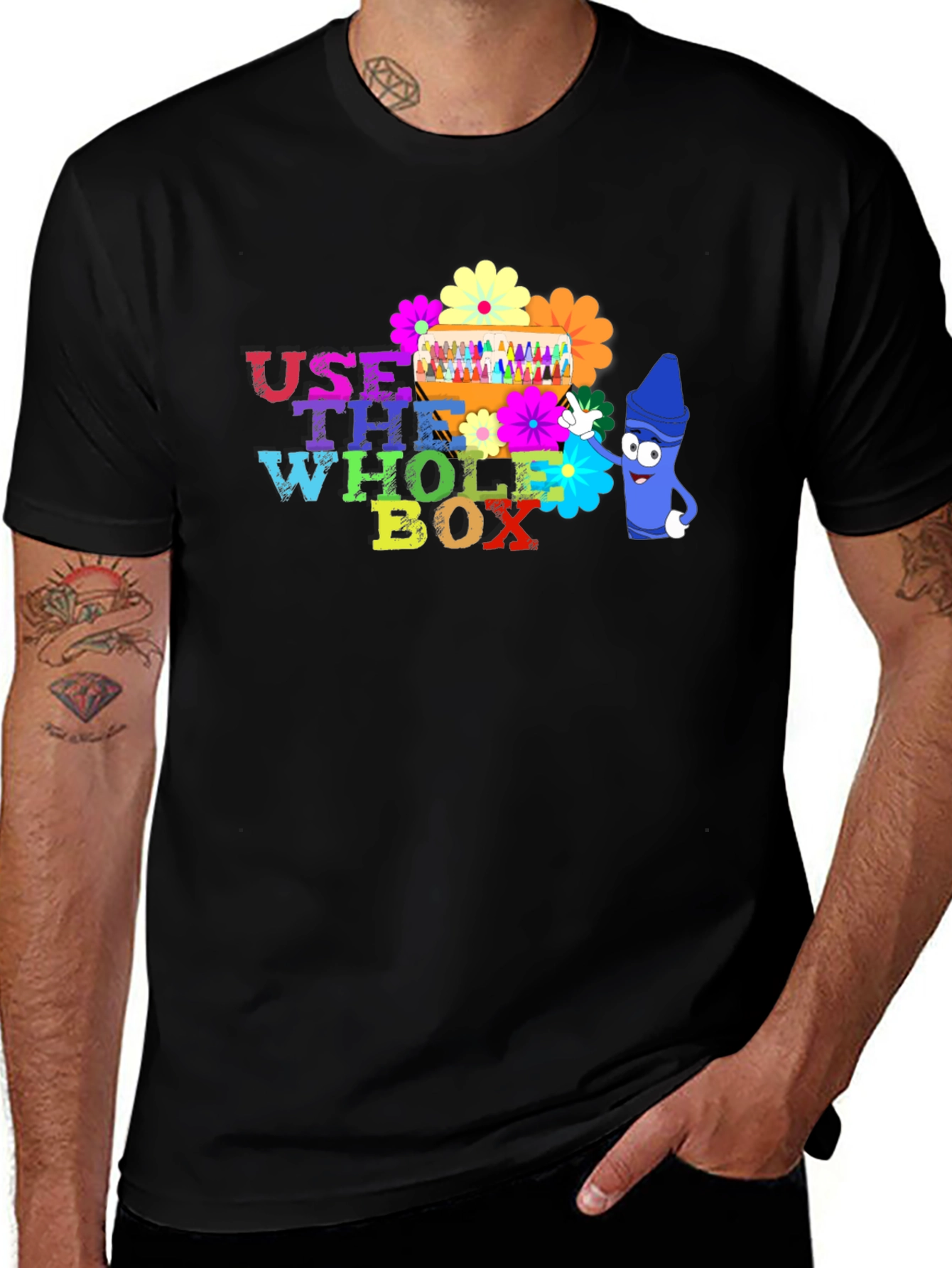 Variant 17 of Use The Whole Box T-Shirt Colorful Crayons