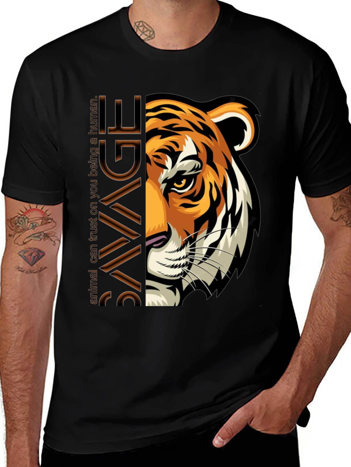 Variant 9 of Savage Tiger Graphic T-Shirt - Animal Instinct