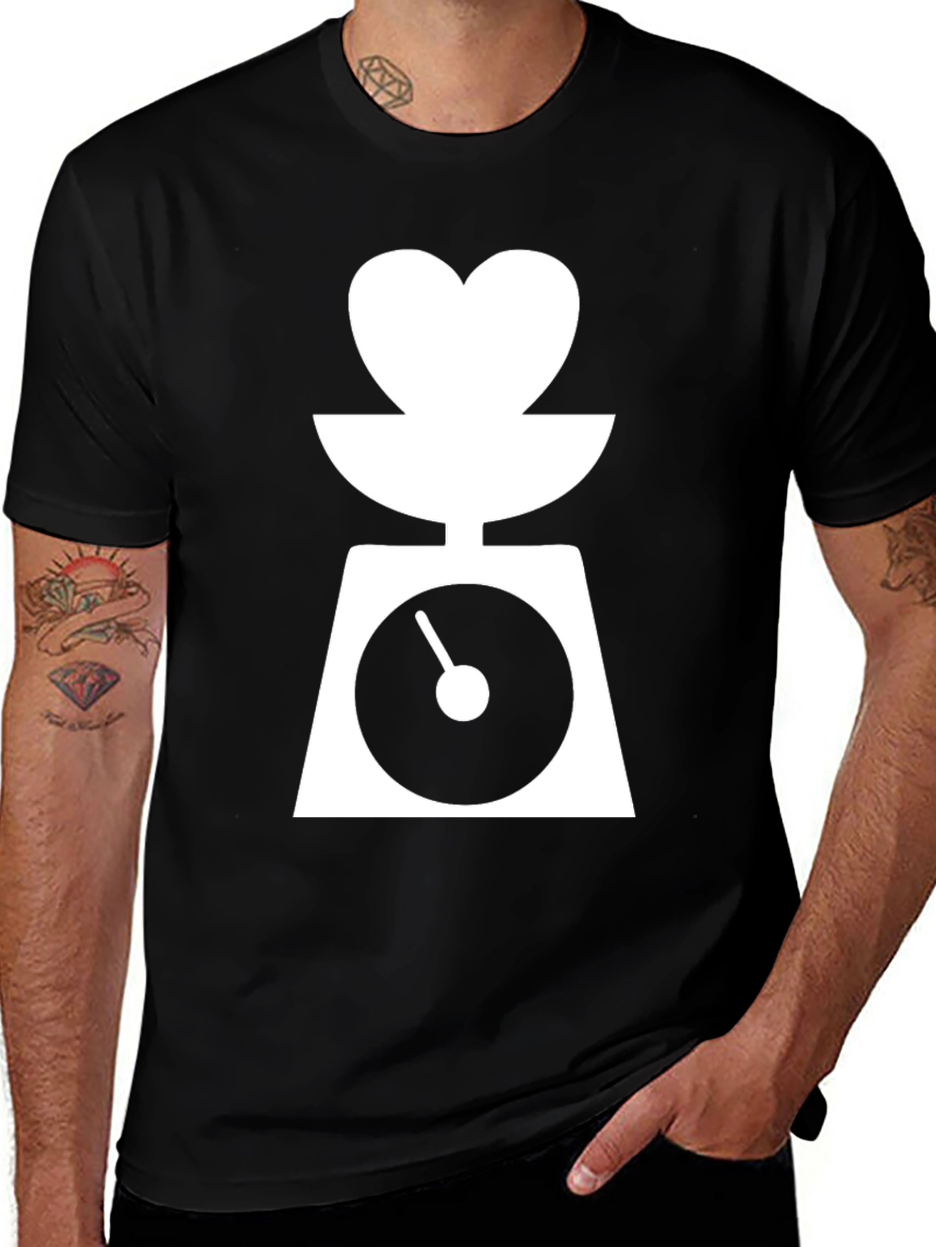 Variant 13 of Heart Scale Black T-Shirt - Balance Your Love