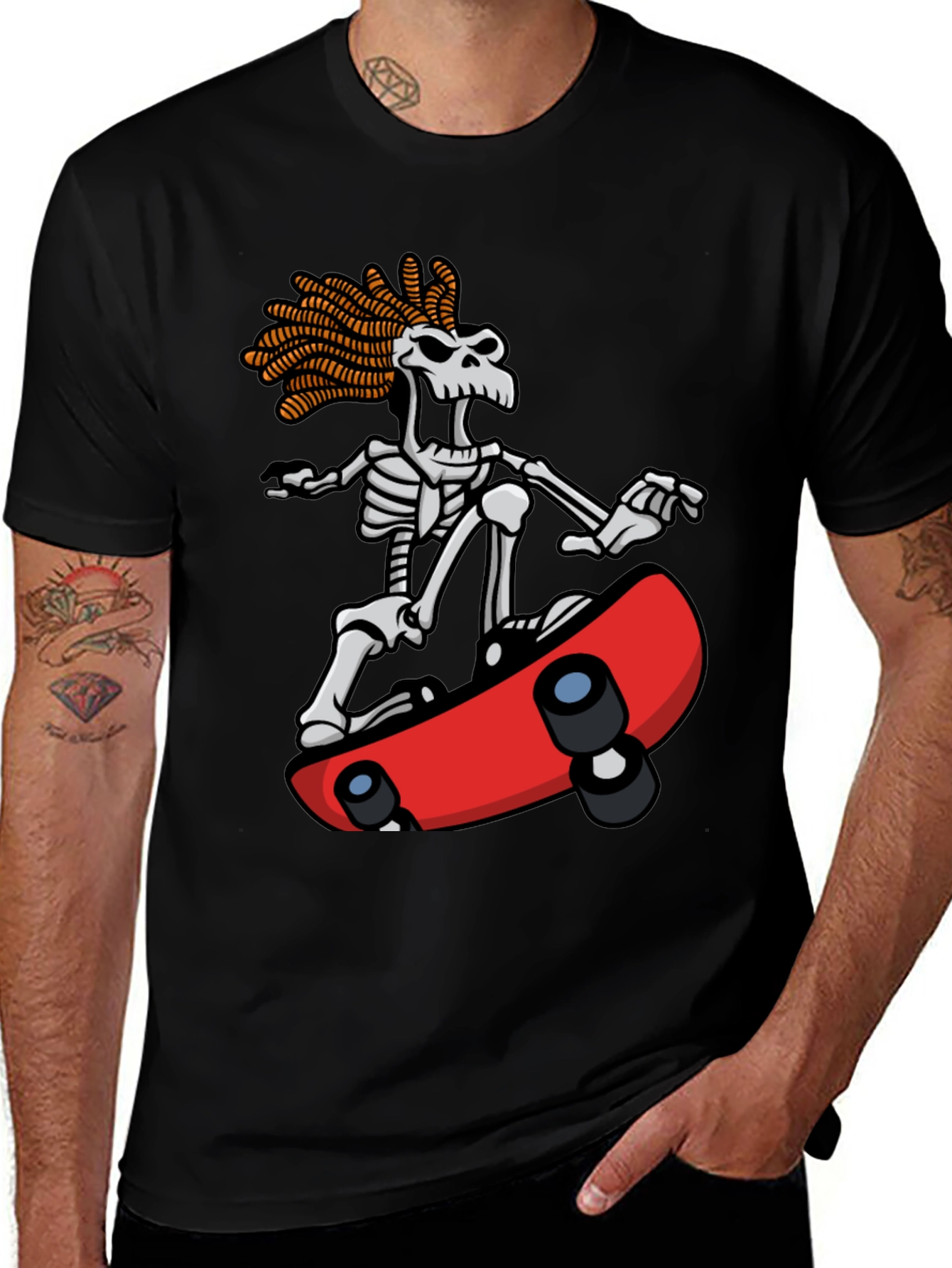 Variant 17 of Skateboarding Skeleton Graphic T-Shirt