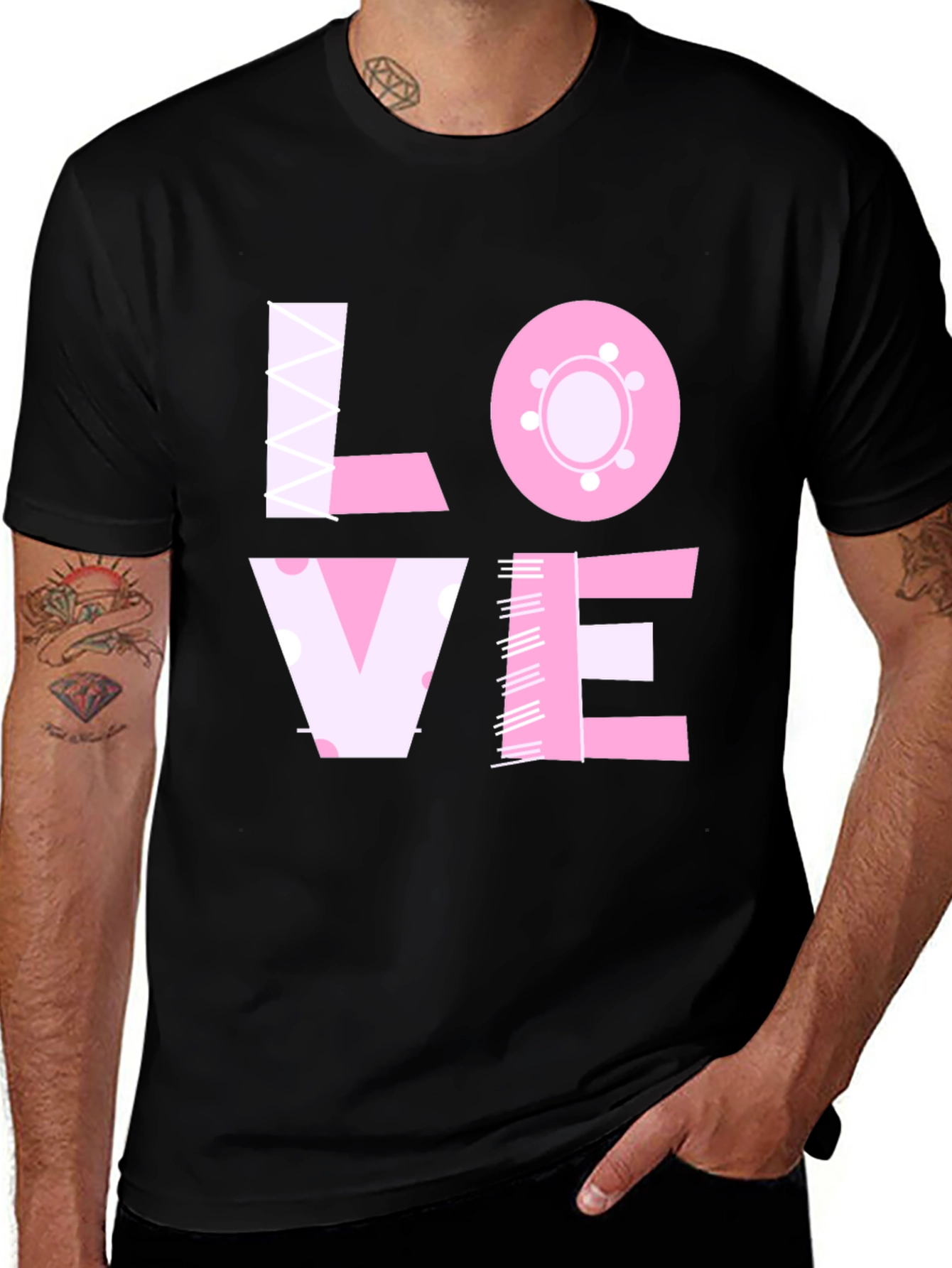 LOVE Graphic Black Crew Neck T-Shirt