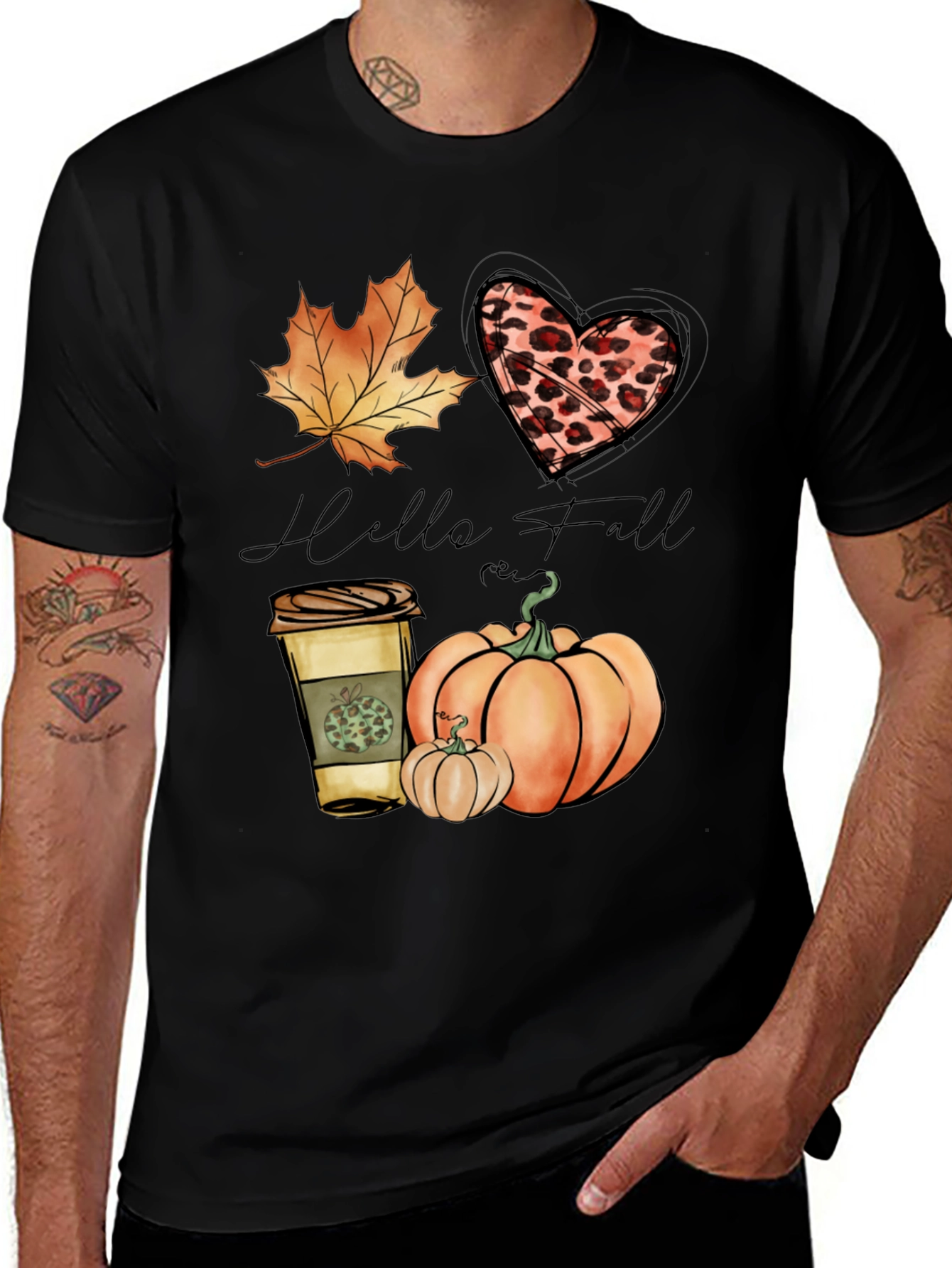 Variant 16 of Hello Fall Black Graphic Tee