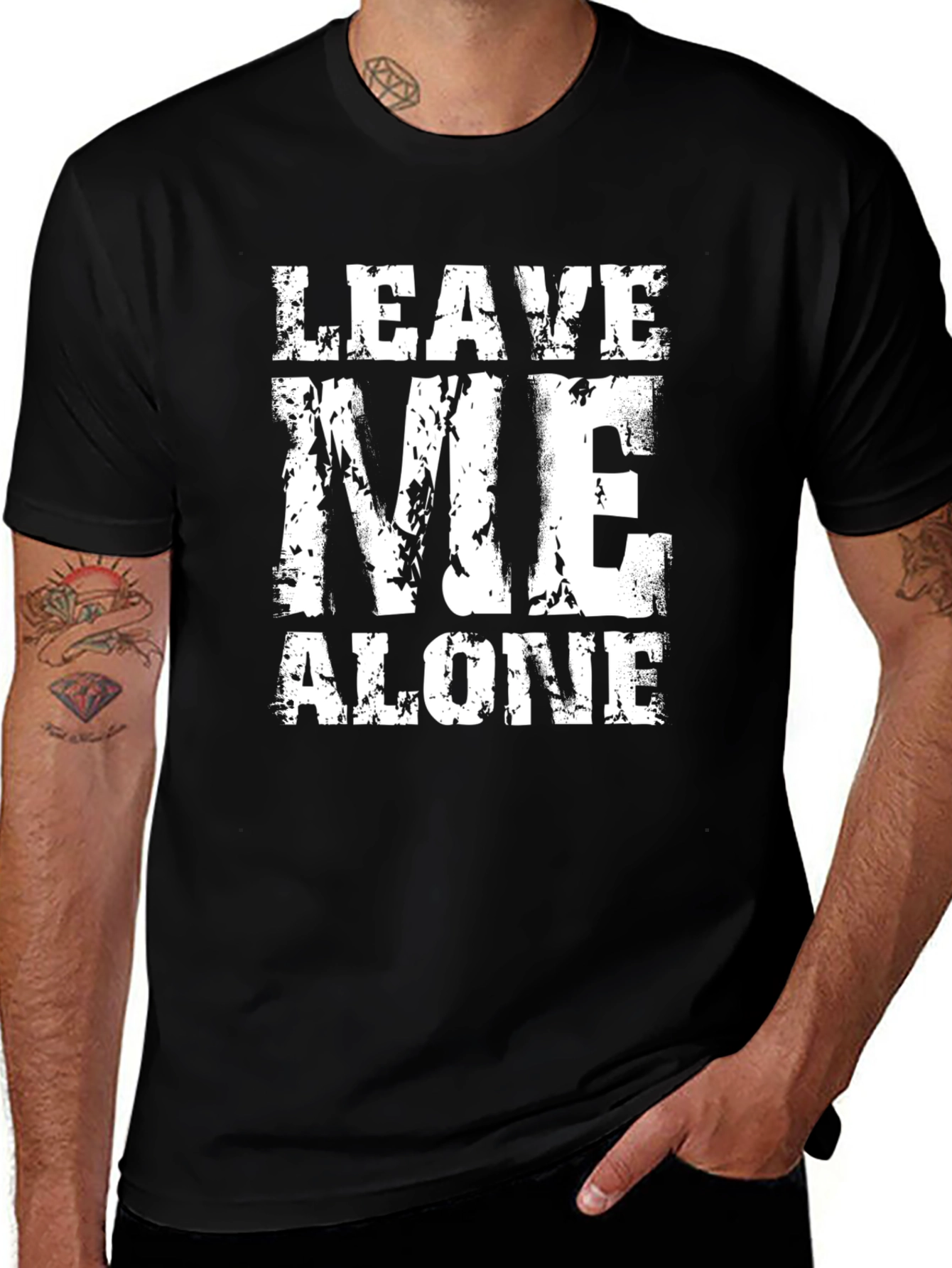 Variant 29 of Leave Me Alone Black Graphic Tee