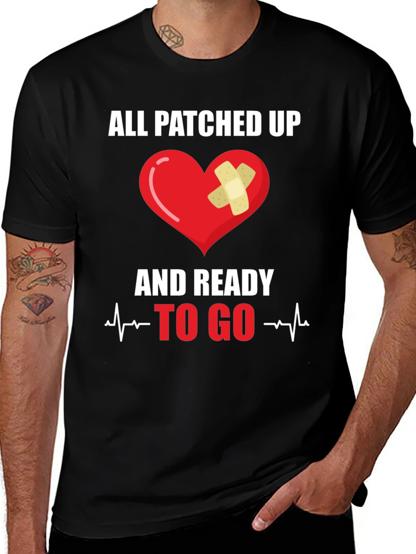 All Patched Up Heart Graphic T-Shirt