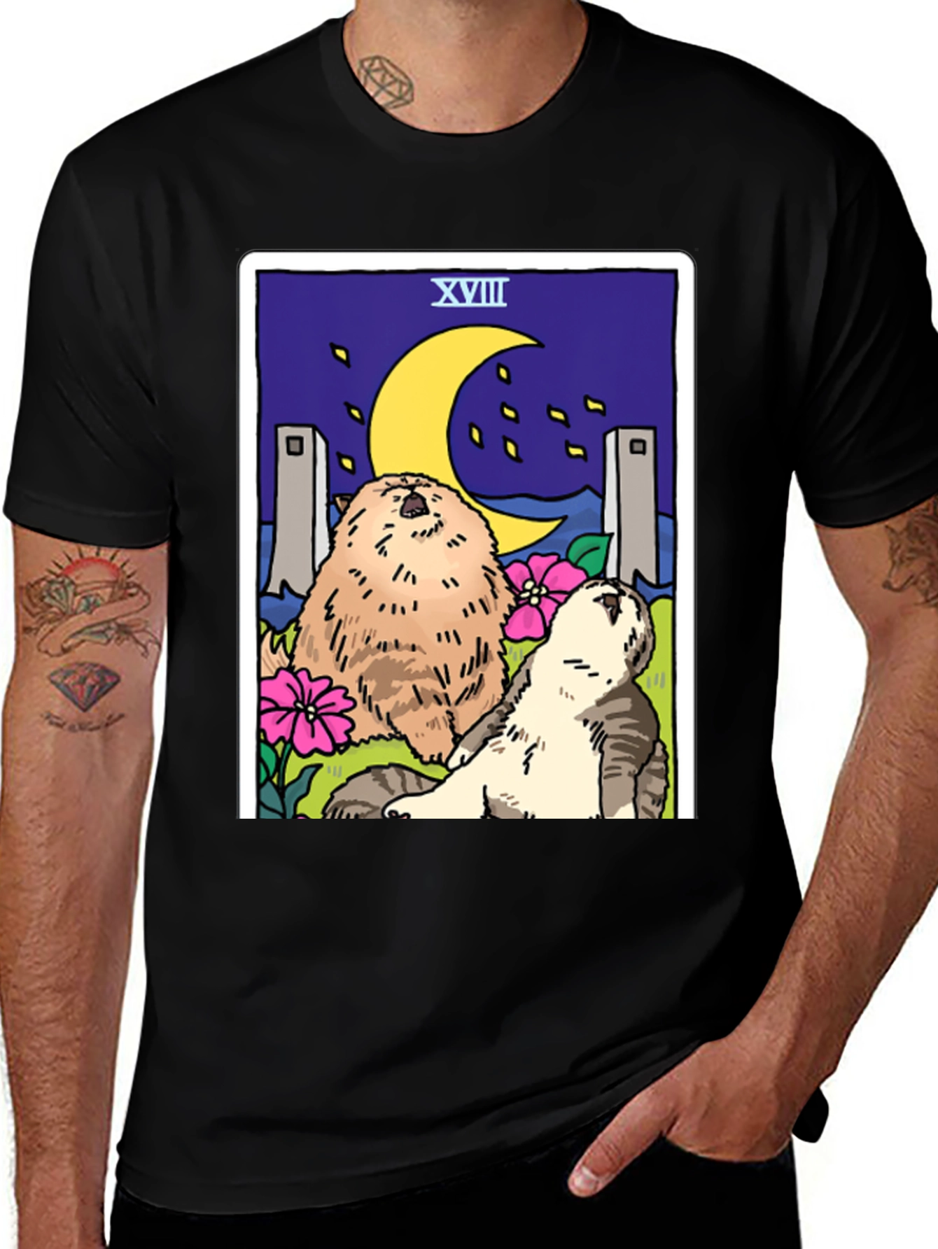 Moon Tarot Card Cat T-Shirt