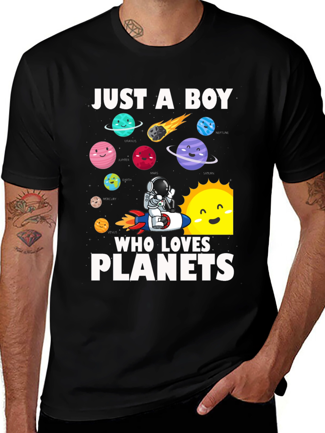 Variant 17 of Just A Boy Who Loves Planets T-Shirt