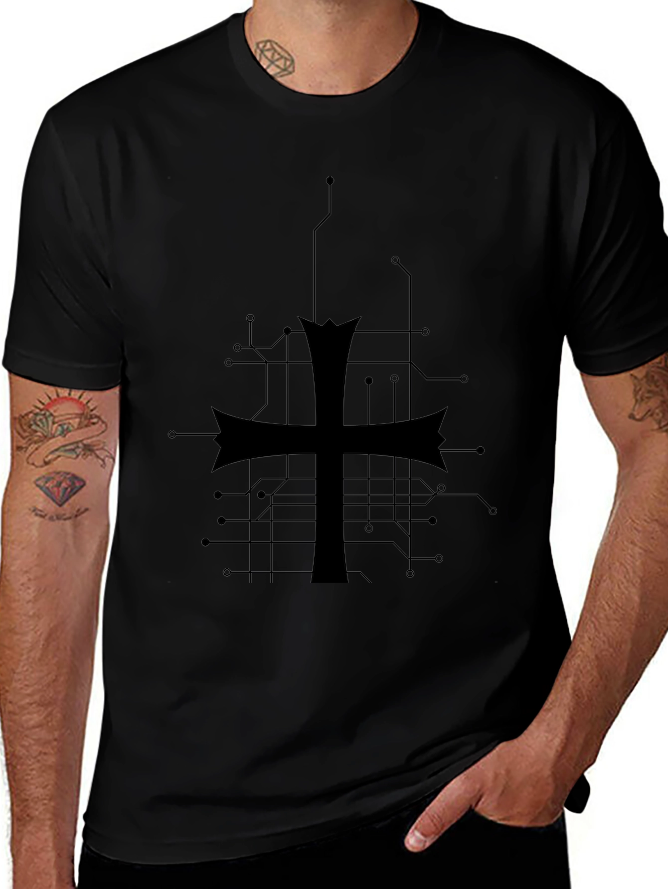 Variant 7 of Tech Cross Black T-Shirt