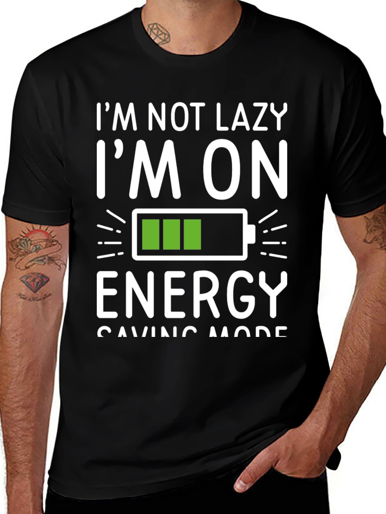 Variant 30 of I'm Not Lazy T-Shirt - Energy Saving Mode Funny Tee