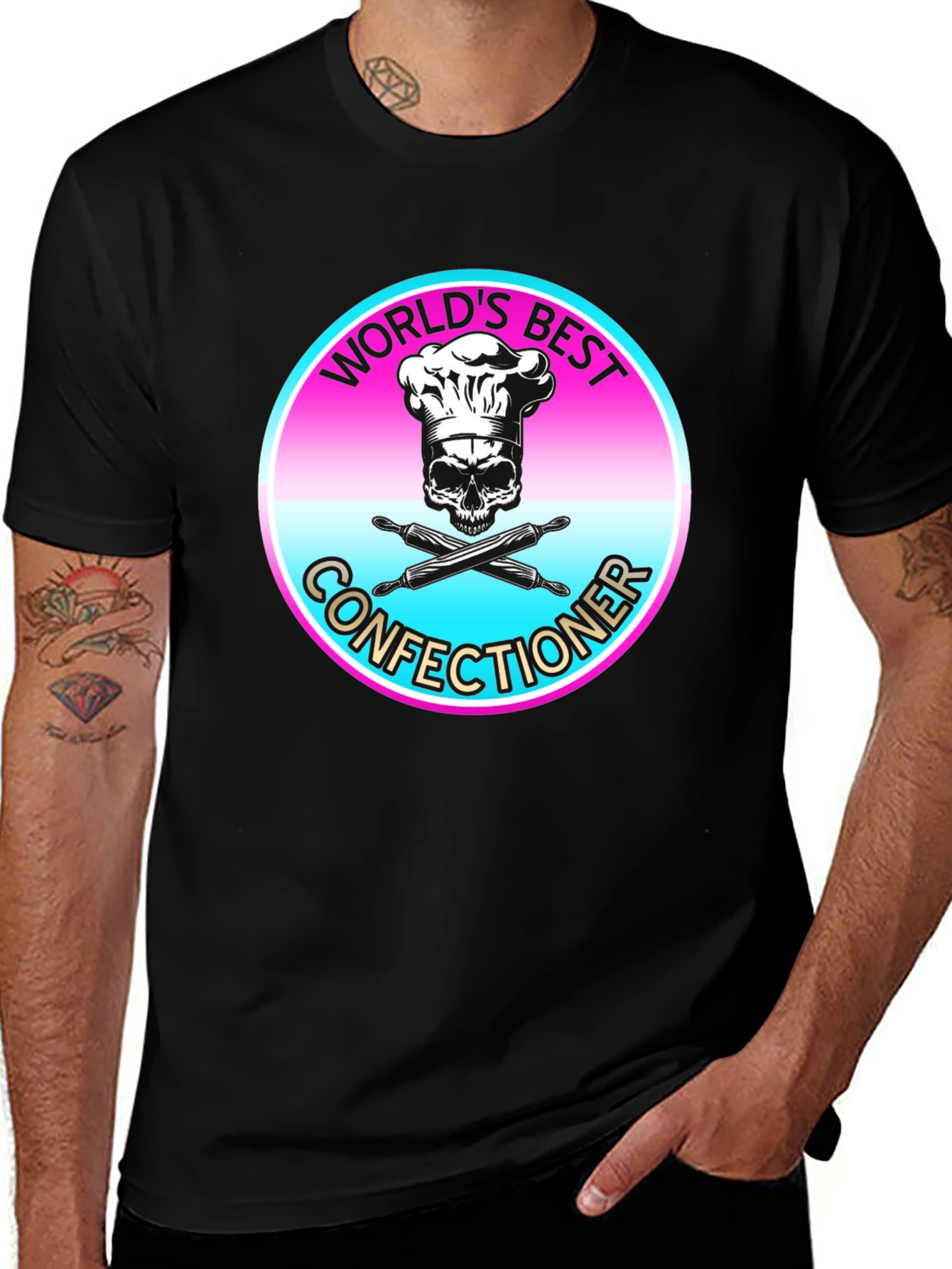 Variant 5 of World's Best Confectioner Skull Chef T-Shirt