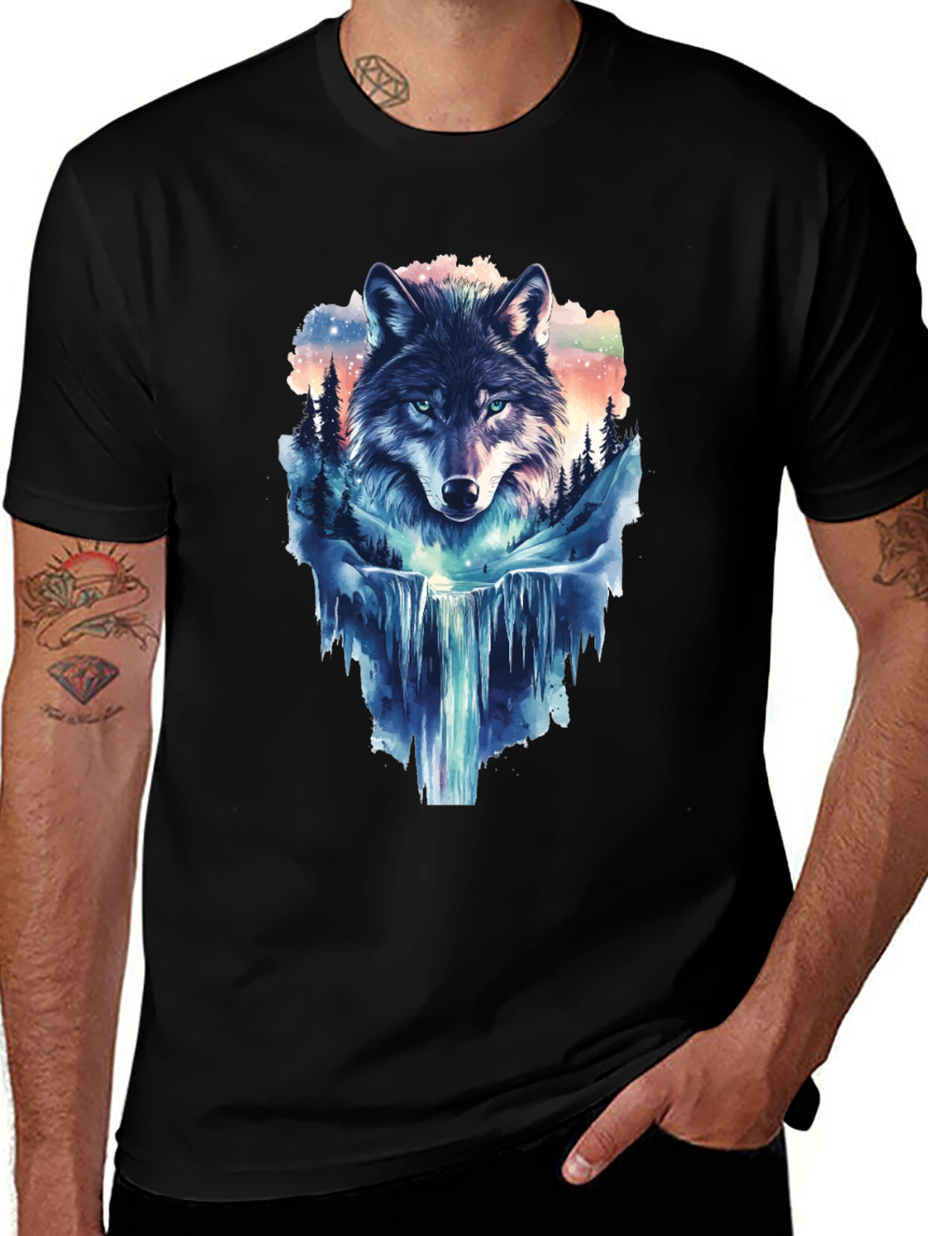 Variant 29 of Wolf Waterfall Graphic T-Shirt