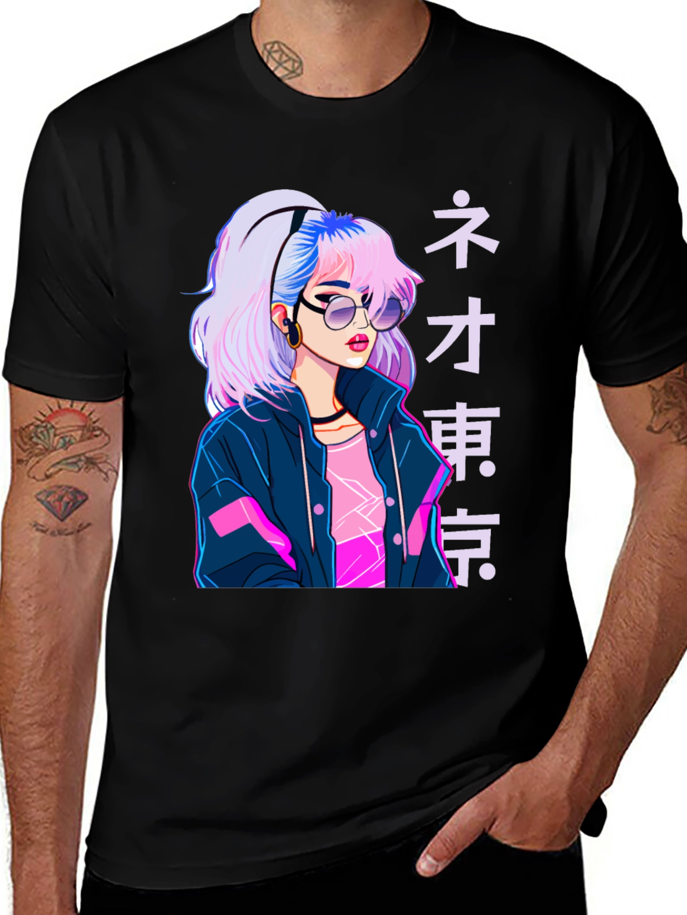 Variant 17 of Neo Tokyo Girl Graphic Tee - Anime Style