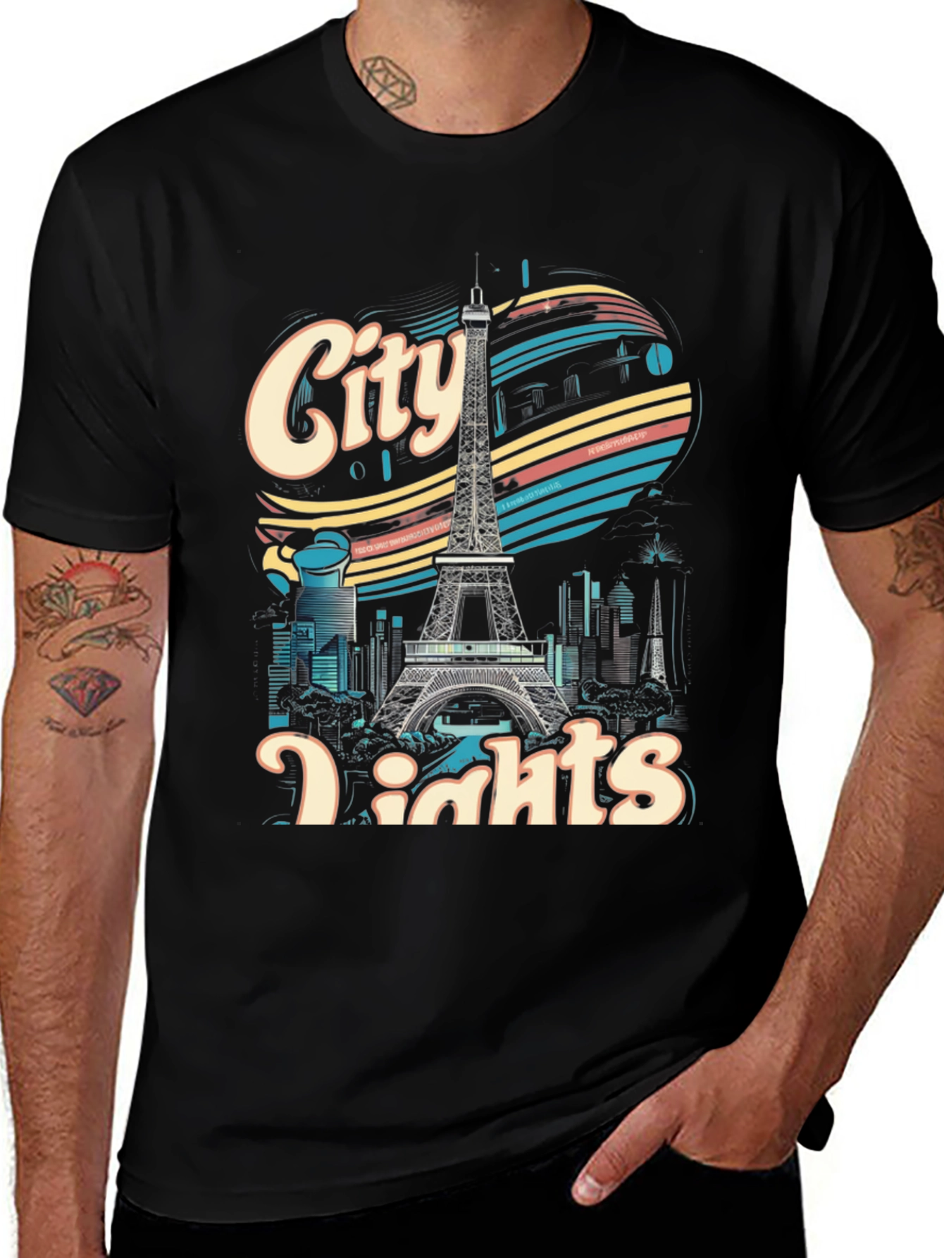 Variant 29 of City Lights Eiffel Tower Graphic Tee