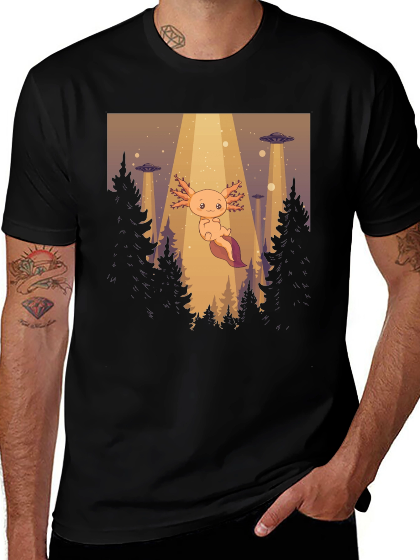 Variant 16 of Axolotl UFO Abduction T-Shirt