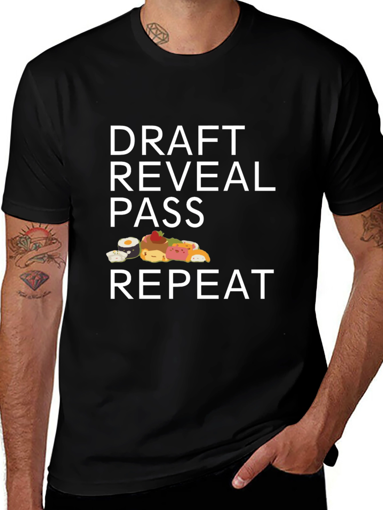 Variant 5 of Draft, Reveal, Pass, Repeat Sushi T-Shirt