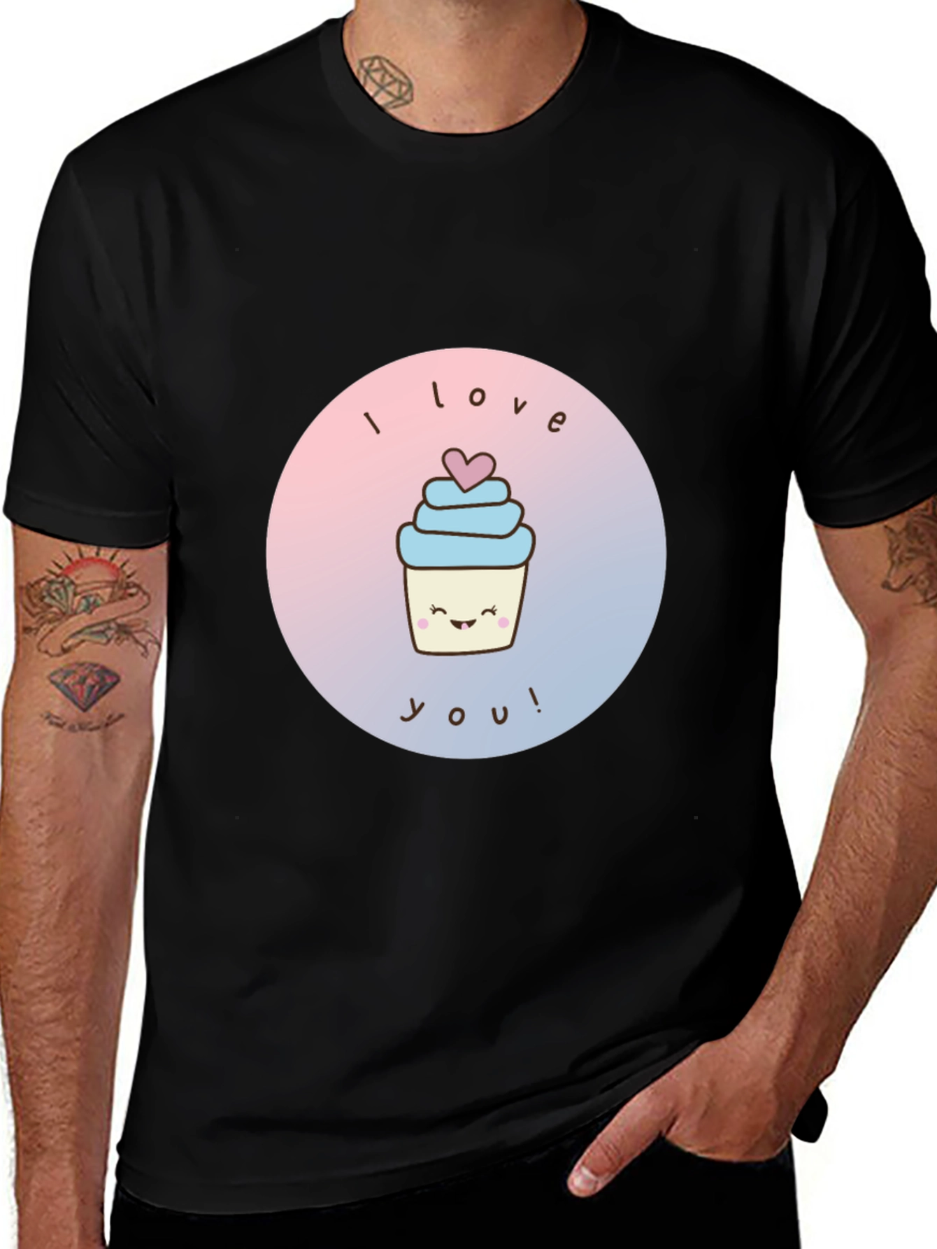 Variant 20 of I Love You Cupcake Graphic Tee