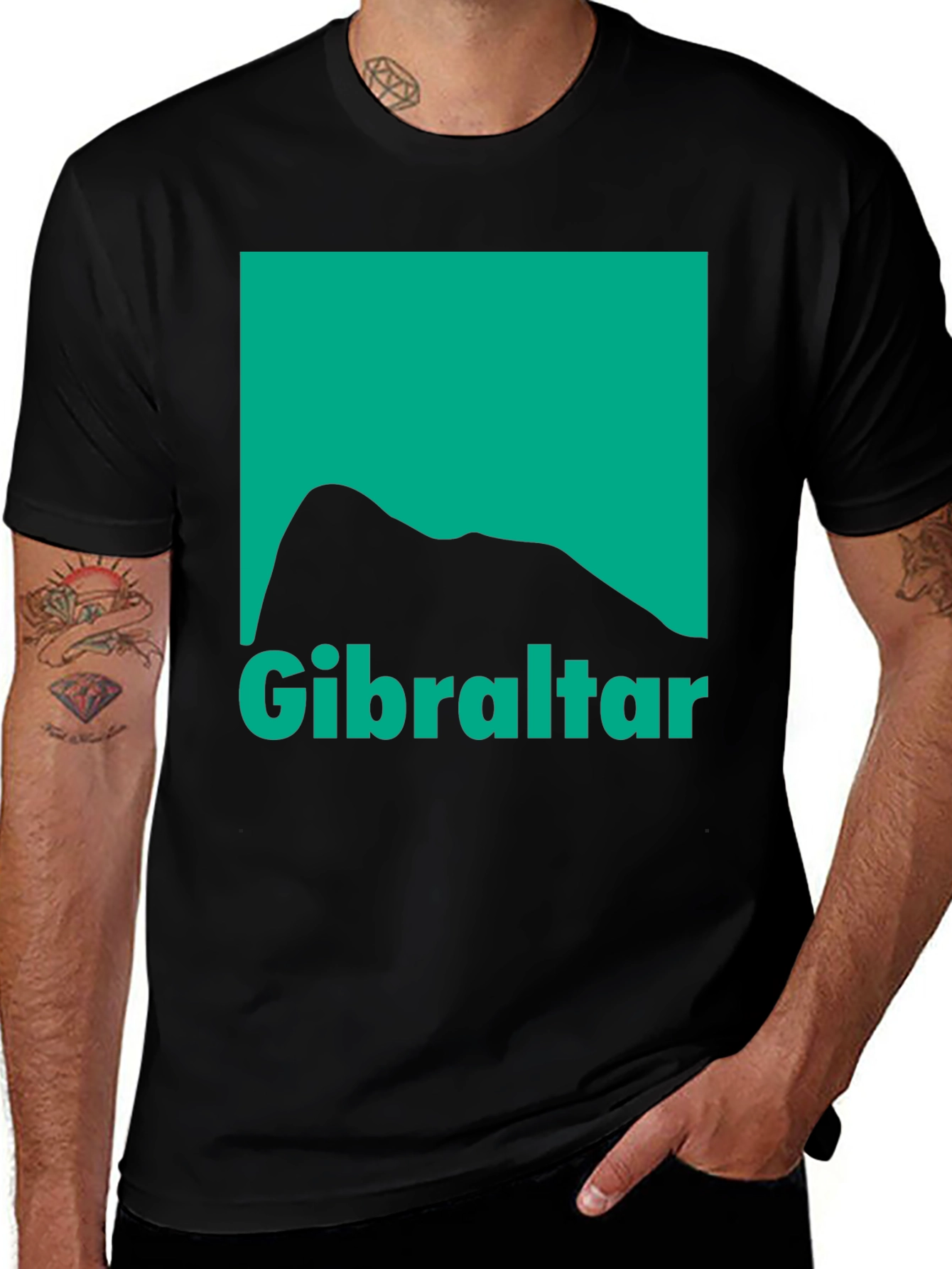 Gibraltar Graphic T-Shirt - Black Cotton Tee