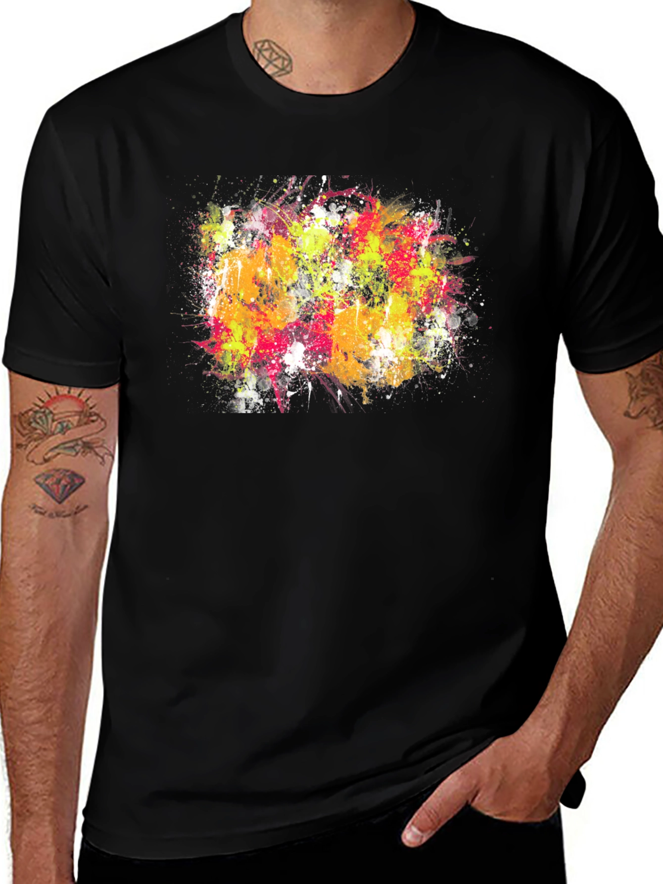 Variant 25 of Abstract Splatter Art Graphic Tee - Modern Style