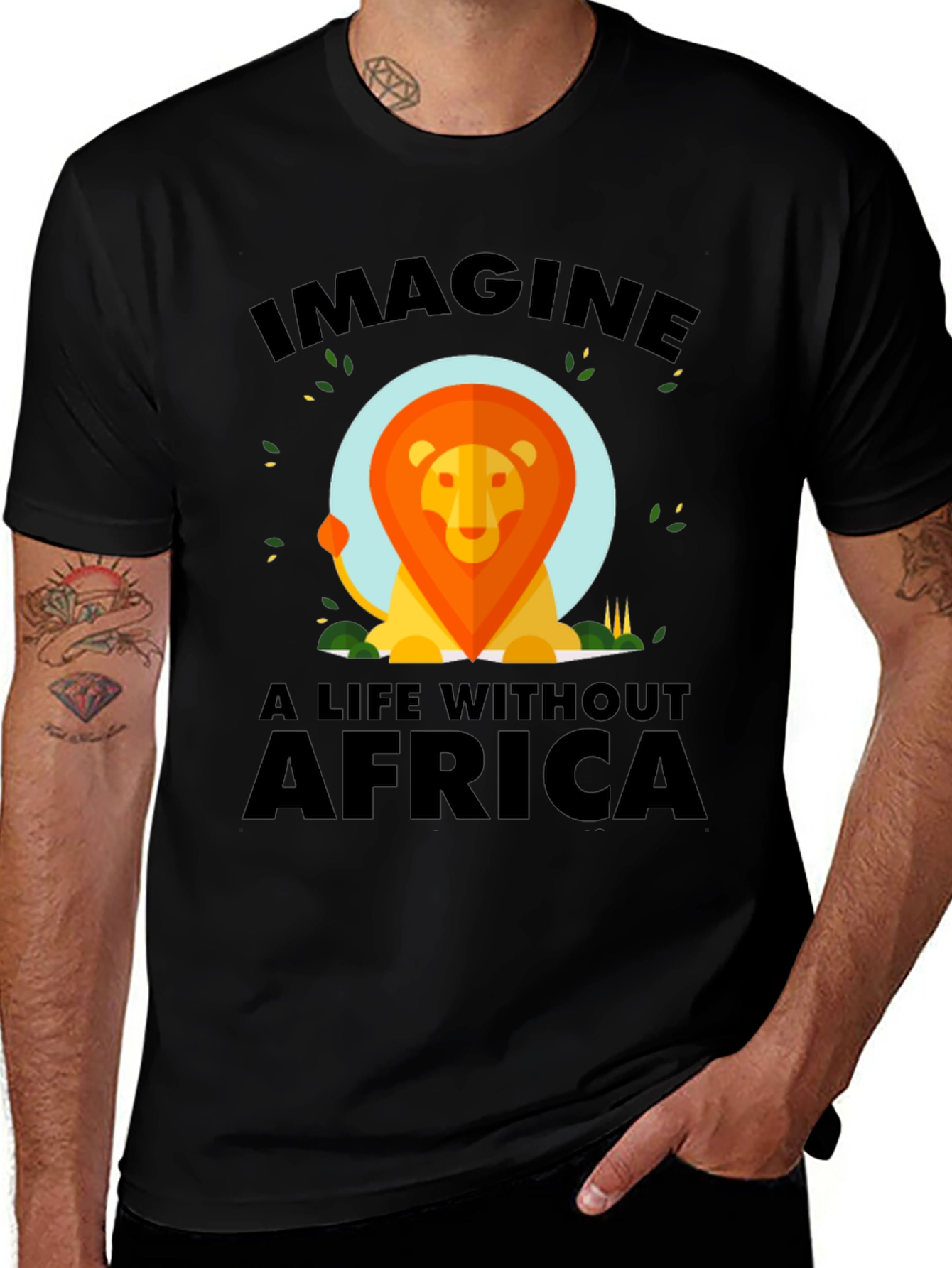 Imagine Africa Graphic Tee - Unisex Black T-Shirt