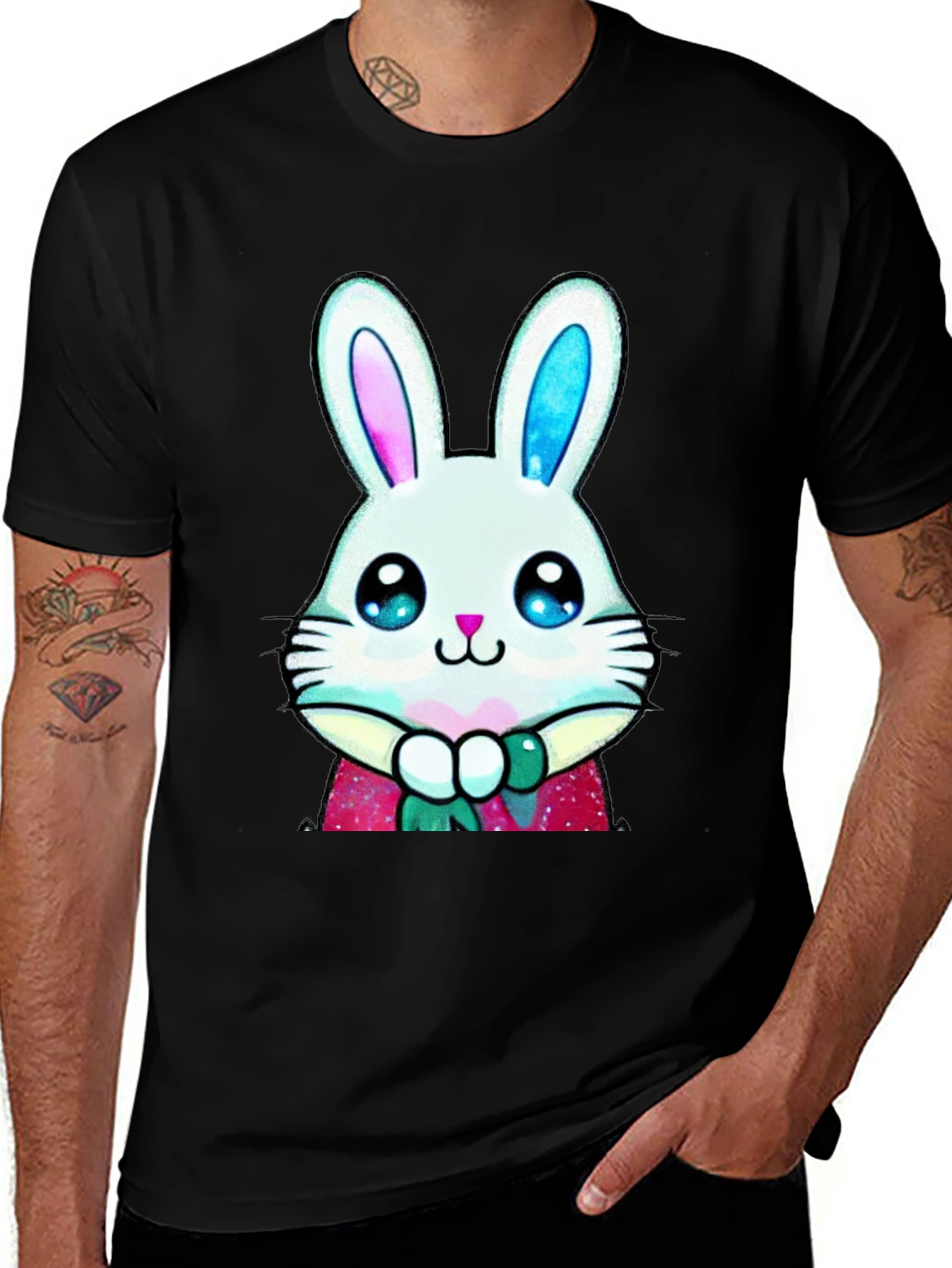 Variant 12 of Cute Bunny Graphic Tee - Easter Style
