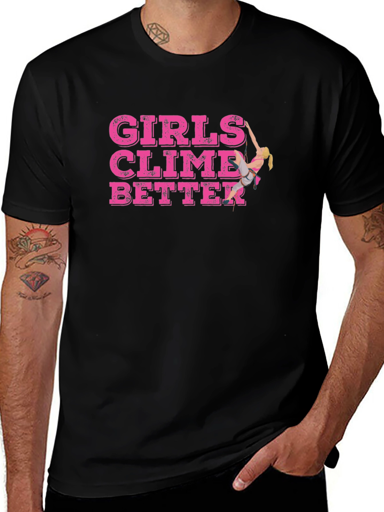 Variant 17 of Girls Climb Better T-Shirt - Rock Climbing