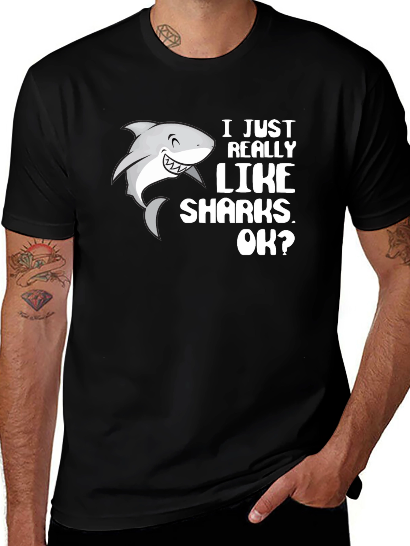 Variant 14 of I Just Really Like Sharks T-Shirt - Black