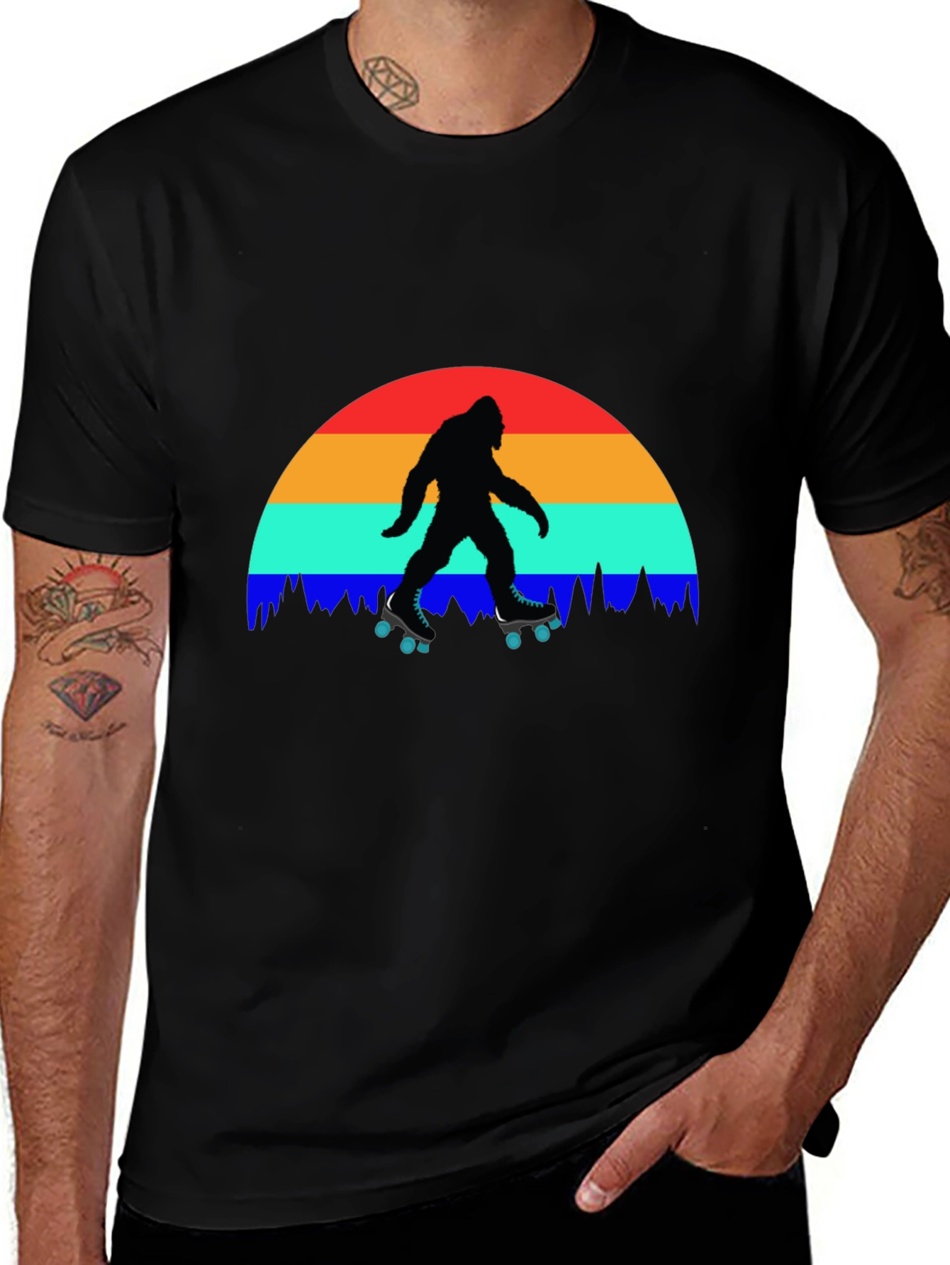Variant 20 of Bigfoot Roller Skate Sunset Graphic Tee