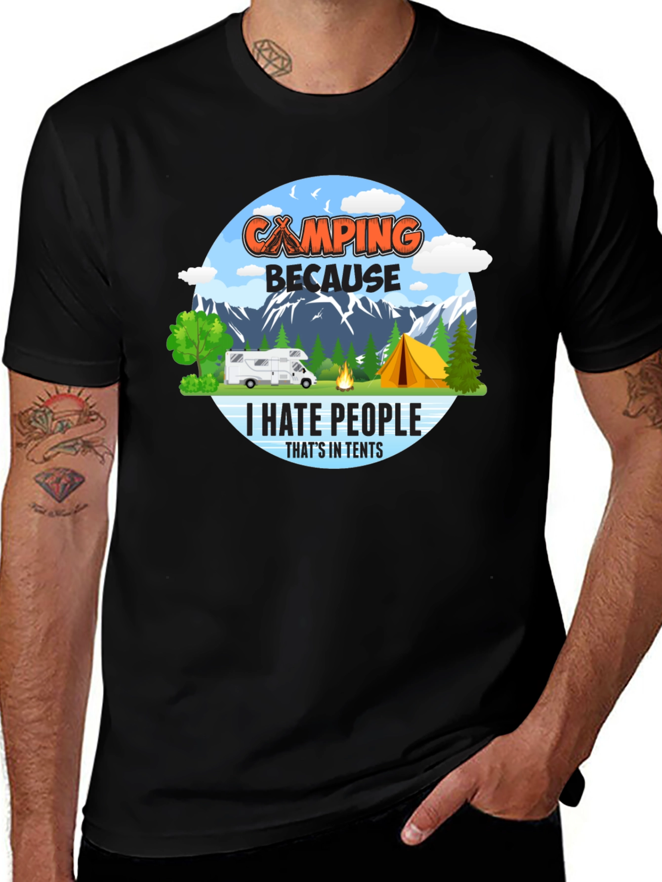 Variant 19 of Camping Because I Hate People T-Shirt