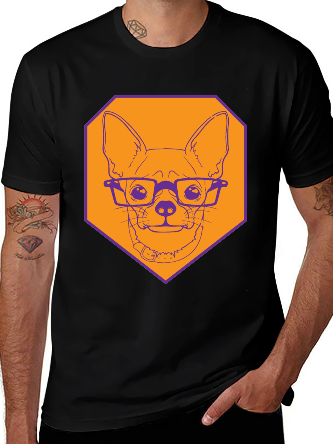 Variant 28 of Dog with Glasses Graphic Tee