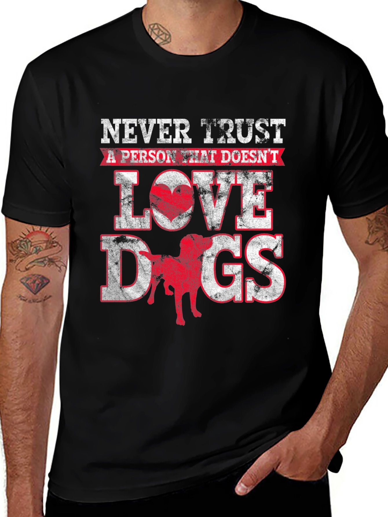 Variant 11 of Never Trust Person That Doesn't Love Dogs Black Tee