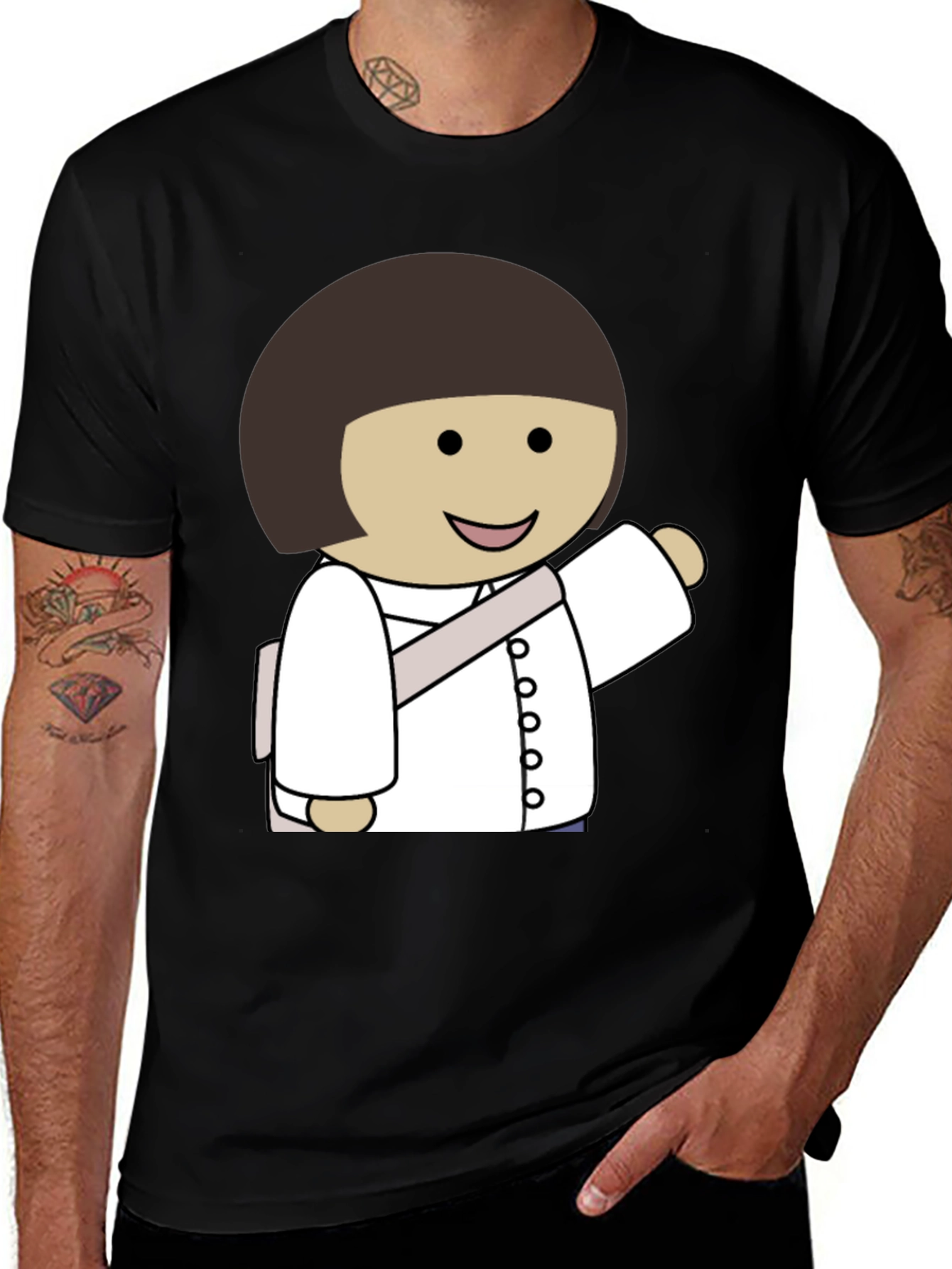 Variant 20 of Cartoon Character Black T-Shirt