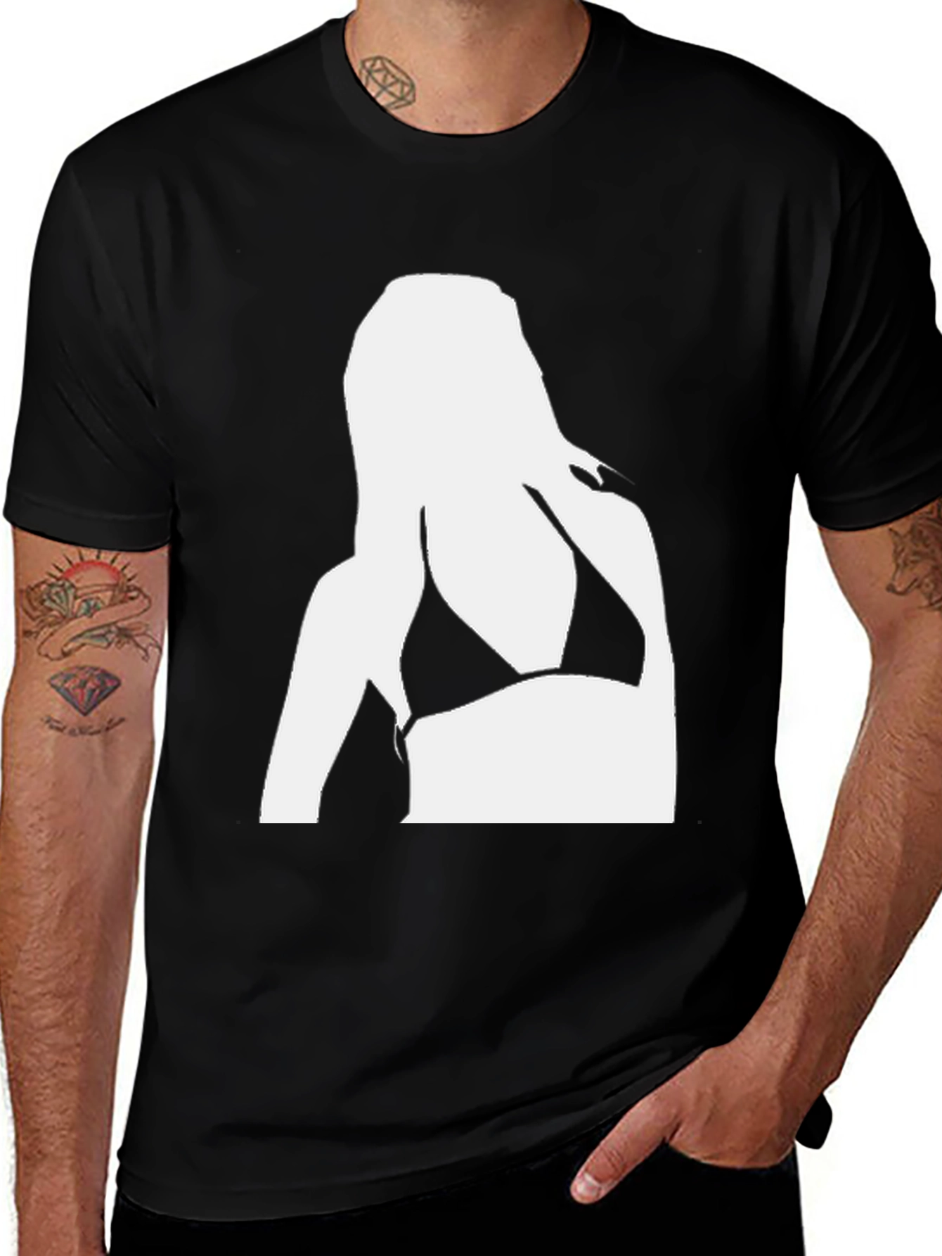 Variant 11 of Silhouette Bikini Graphic Tee - Casual Wear
