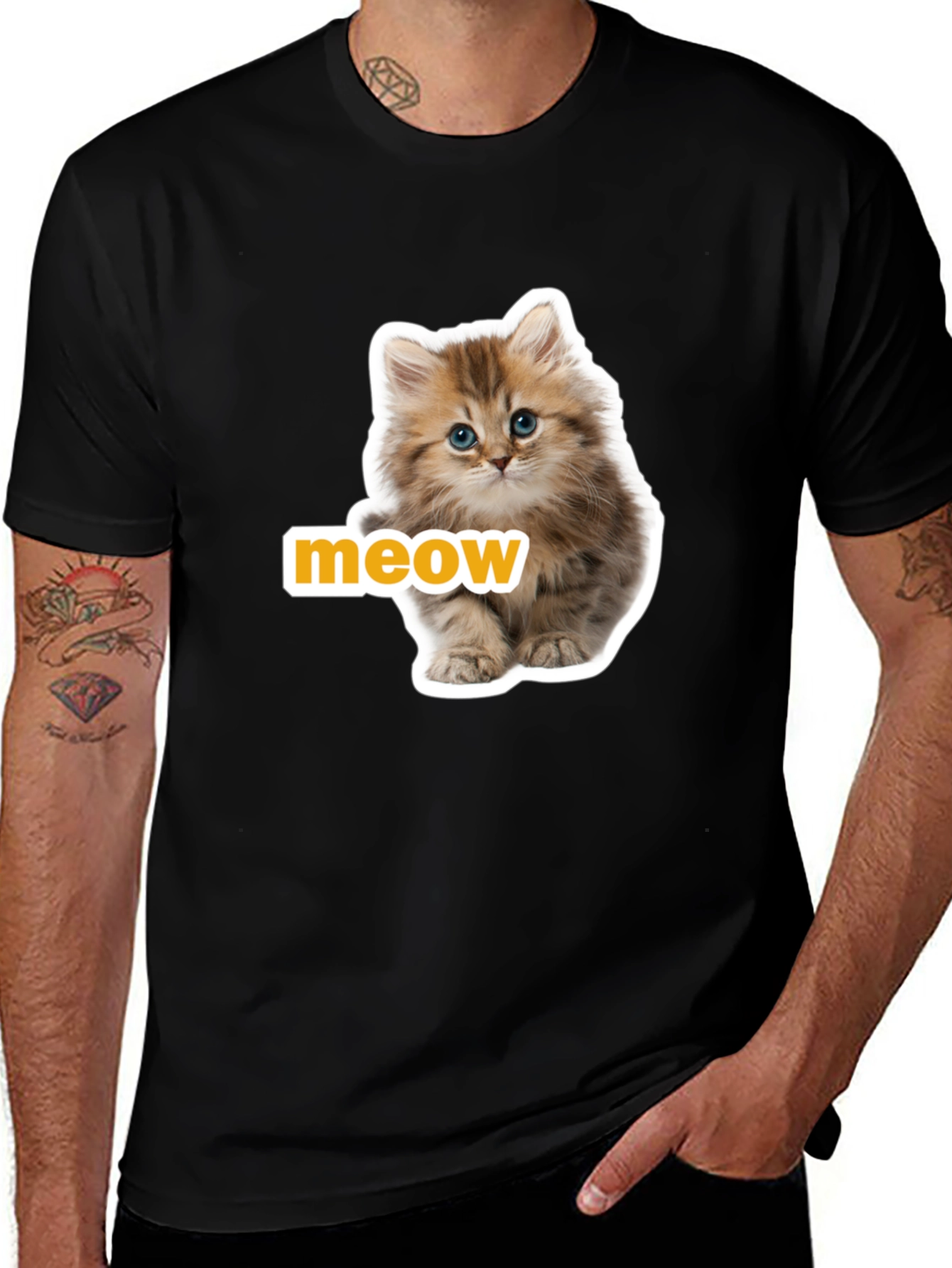 Variant 23 of Meow Kitten T-Shirt - Cute Cat Graphic Tee