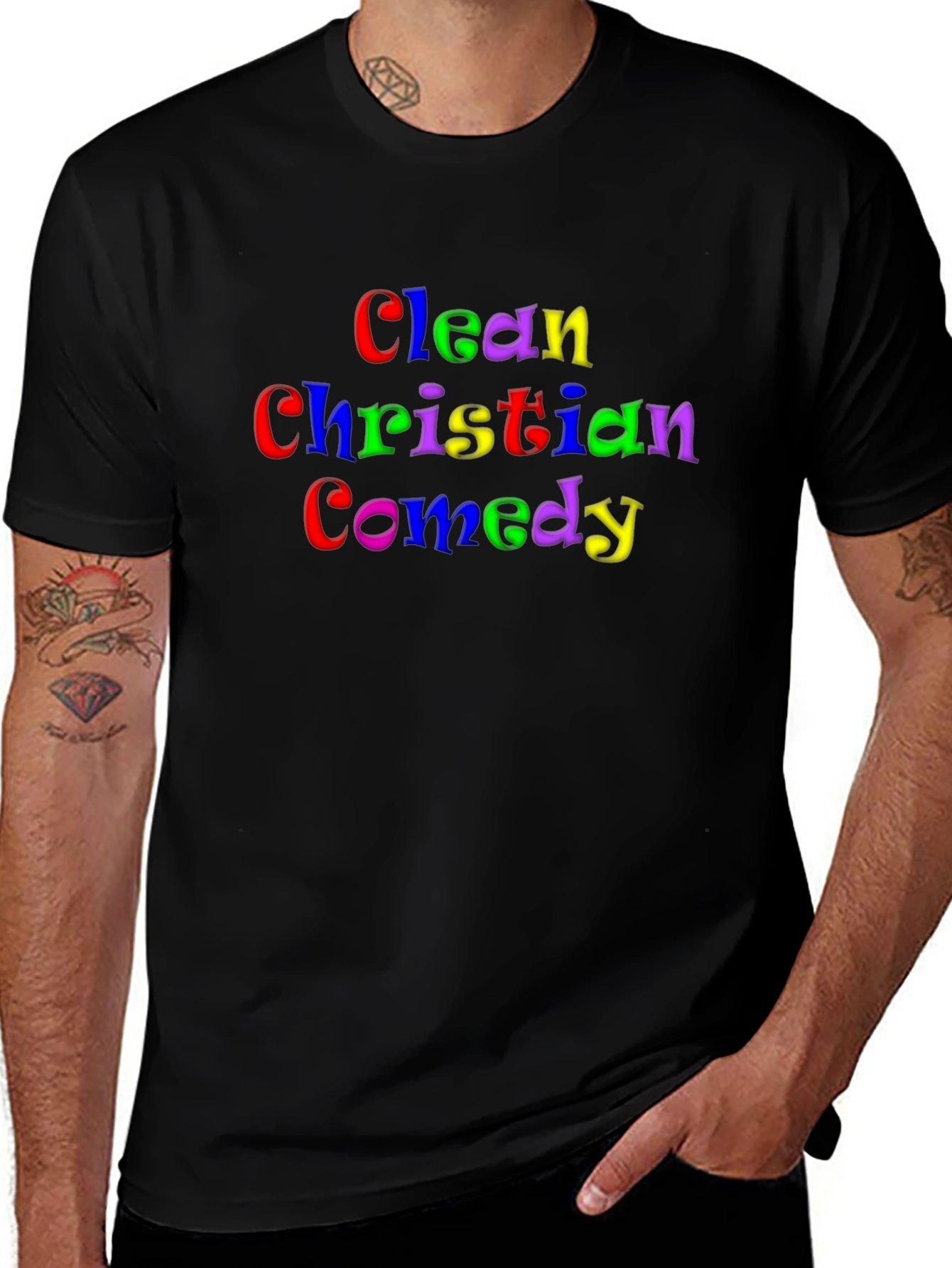 Clean Christian Comedy T-Shirt - Colorful Design