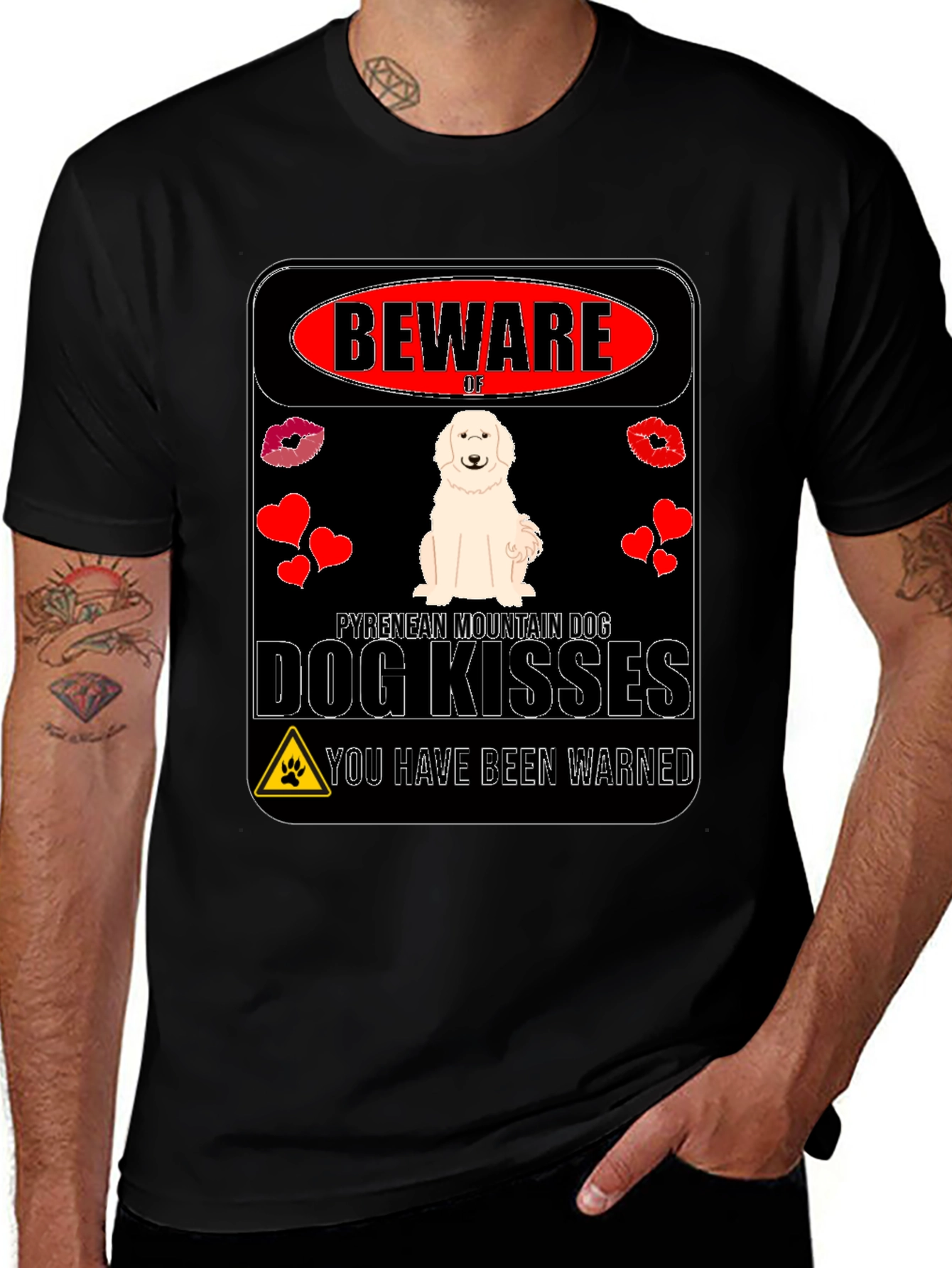 Beware Pyrenean Mountain Dog Kisses T-Shirt