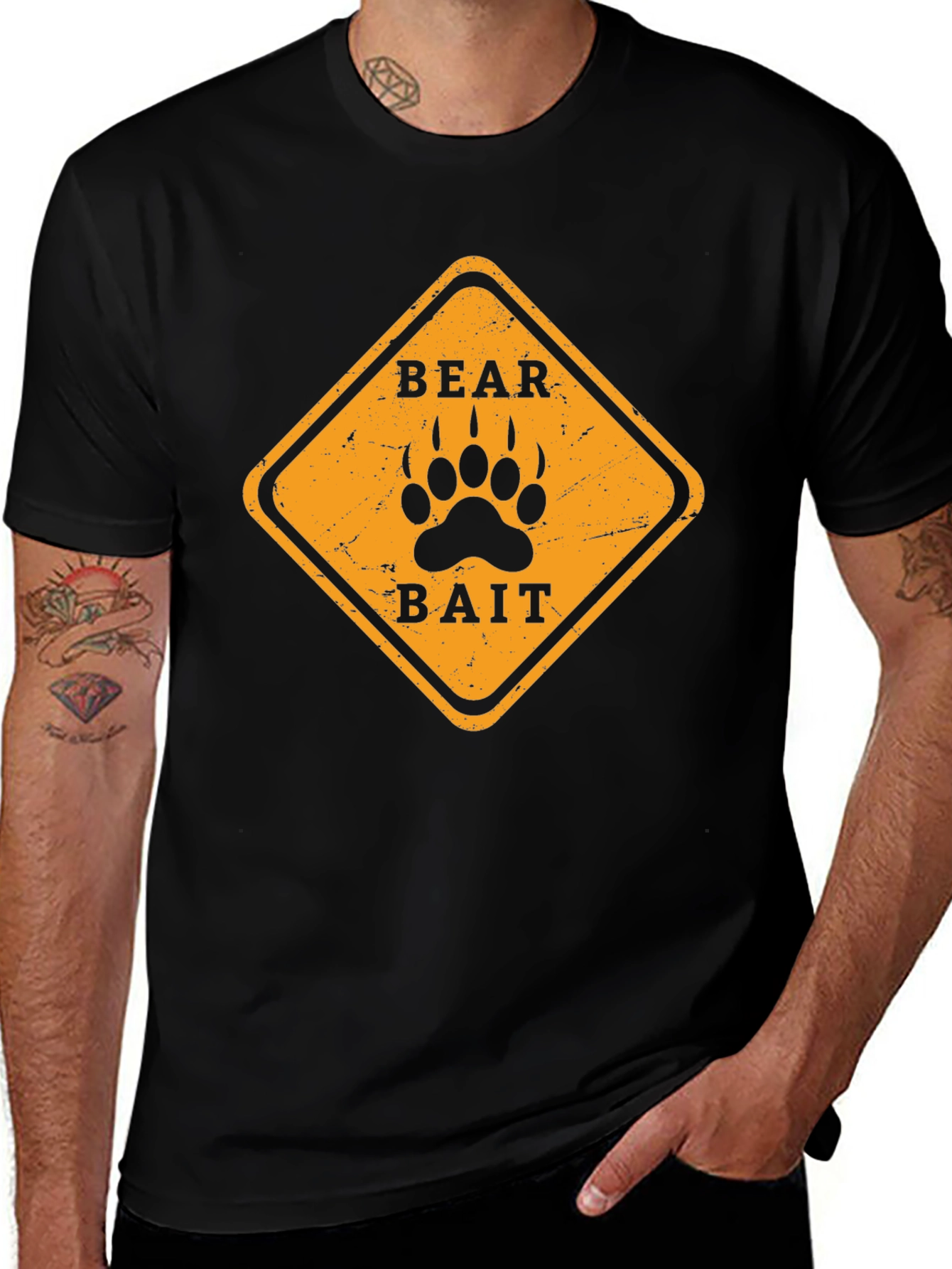 Variant 21 of Bear Bait T-Shirt - Graphic Tee - Black