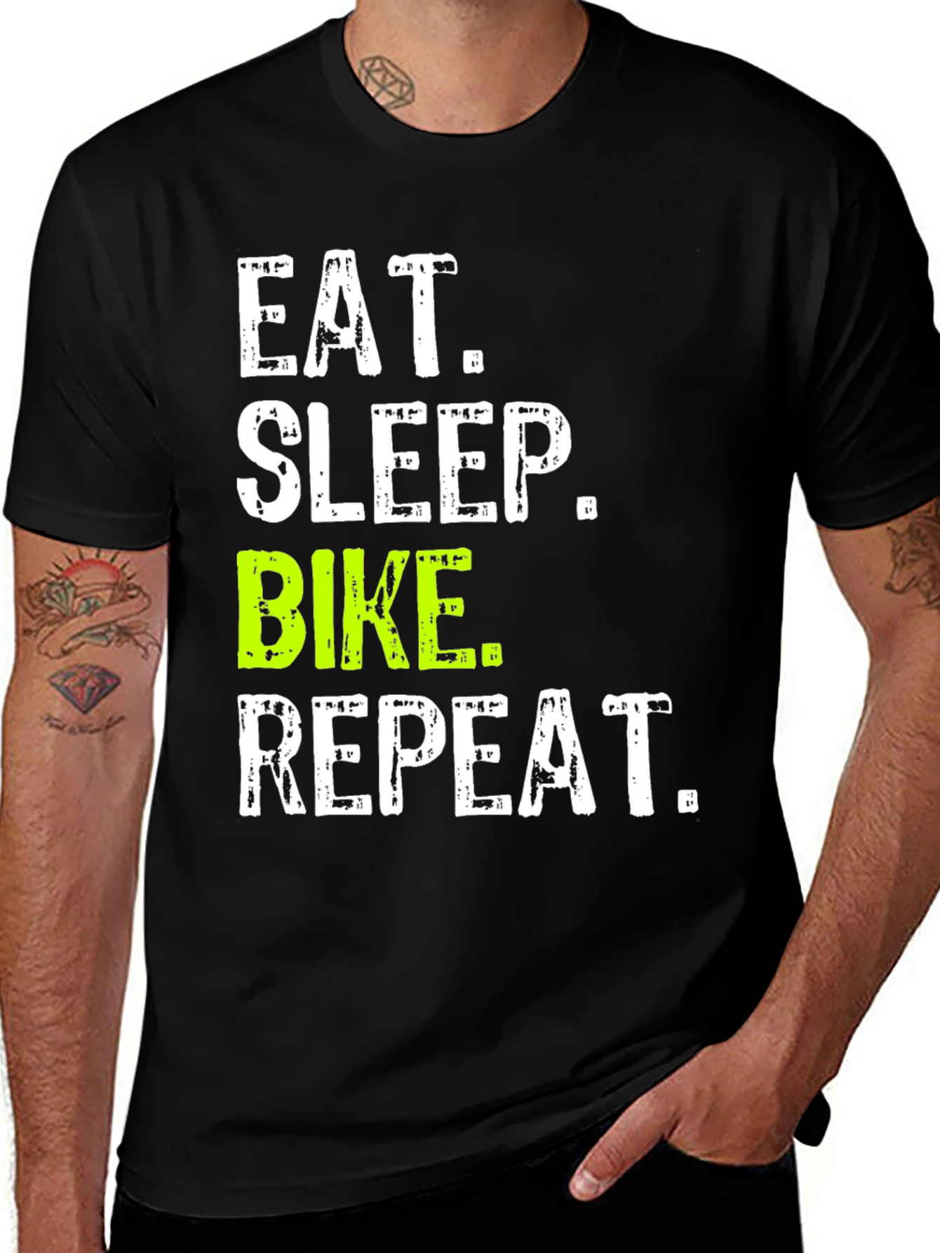 Variant 22 of Eat Sleep Bike Repeat T-Shirt - Biker Tee