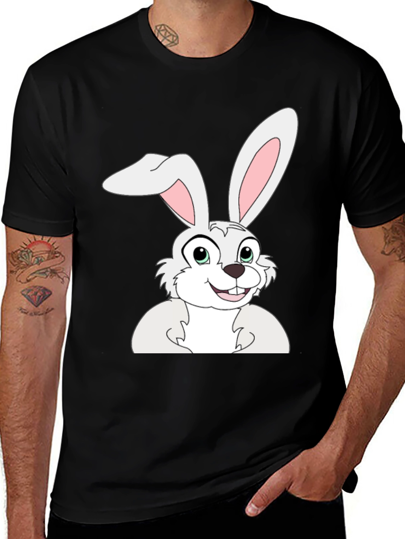 Variant 8 of Bunny Graphic Black T-Shirt